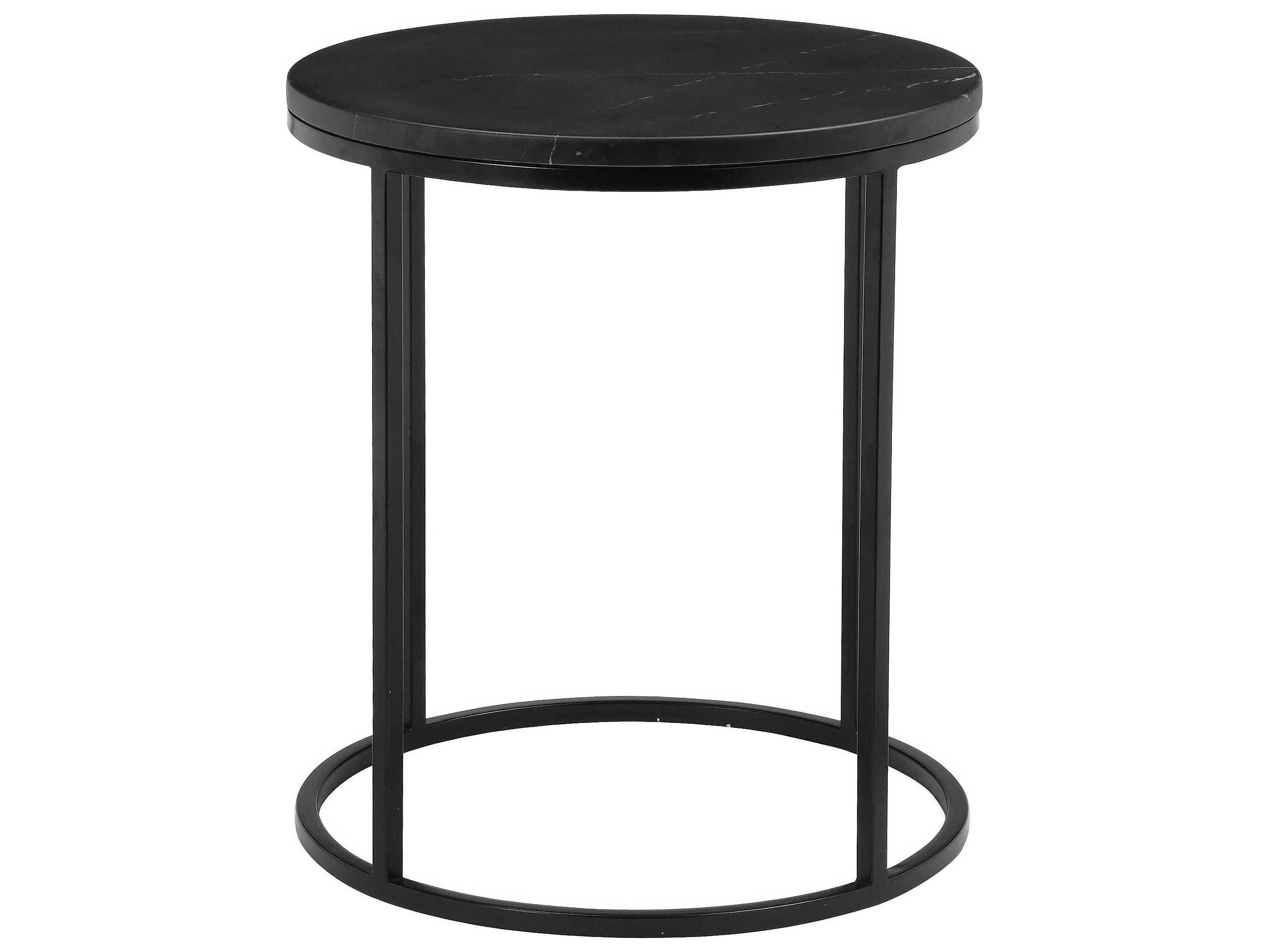 Mobital Onix Round Marble Black End Table