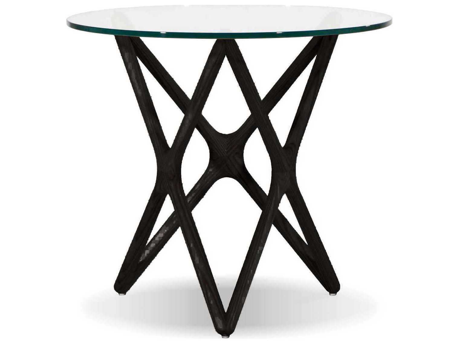 Mobital Quasar Round Glass Black End Table