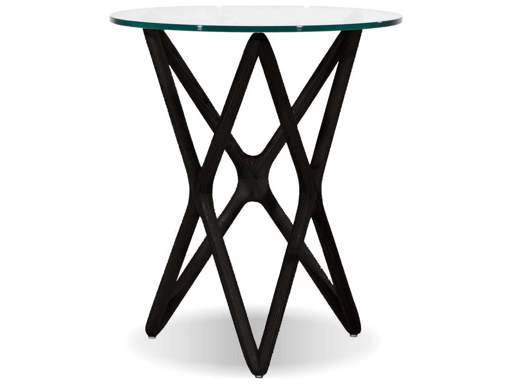 Mobital Quasar Round Glass Black End Table