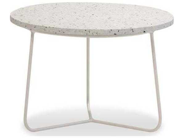 Mobital Rizzo Round Marble White Terrazzo End Table