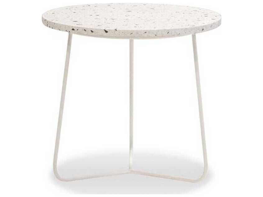 Mobital Rizzo Round Marble White Terrazzo End Table