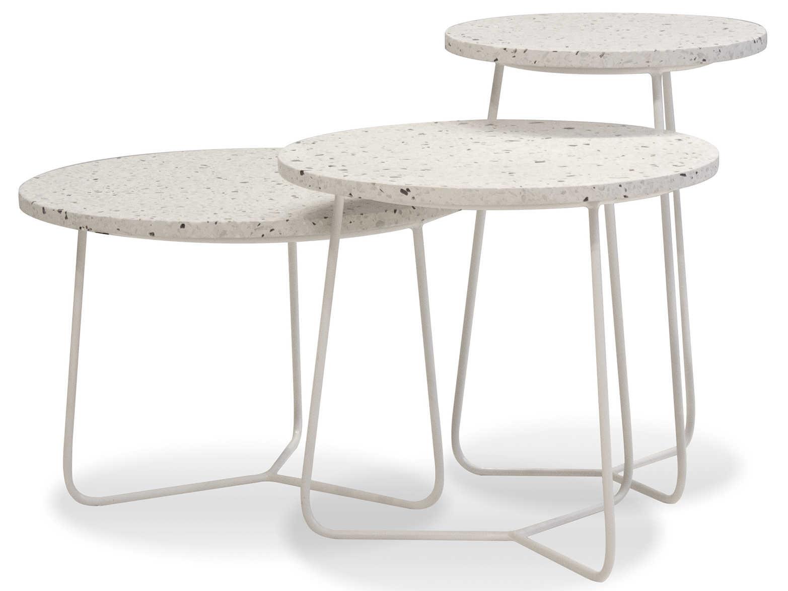 Mobital Rizzo Round Marble White Terrazzo End Table