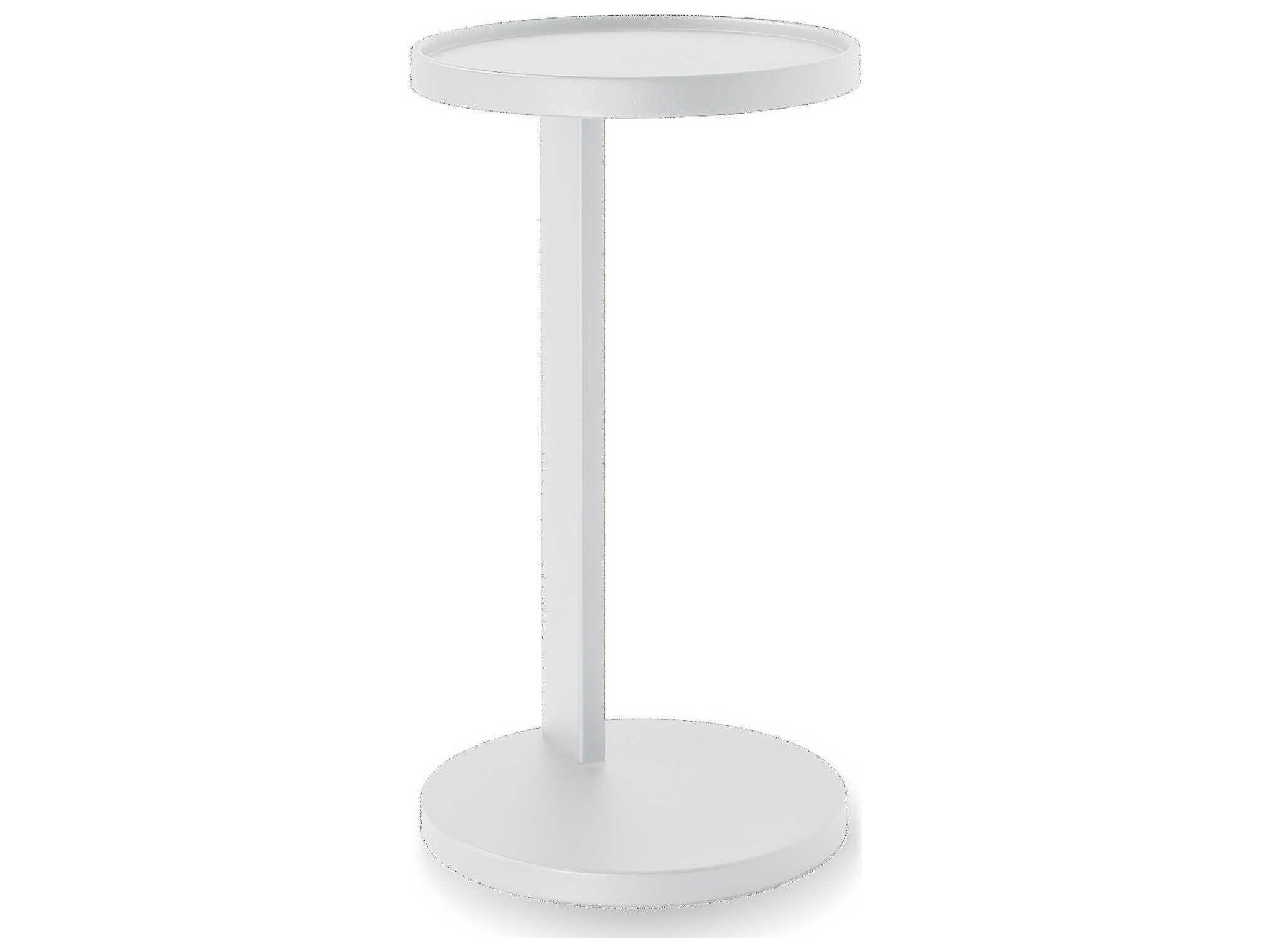 Mobital Rookie Metal Matte White Round End Table