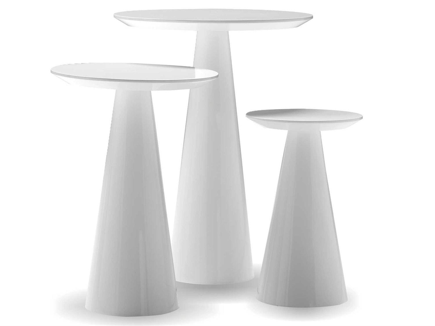 Mobital Tower Round Plastic White End Table