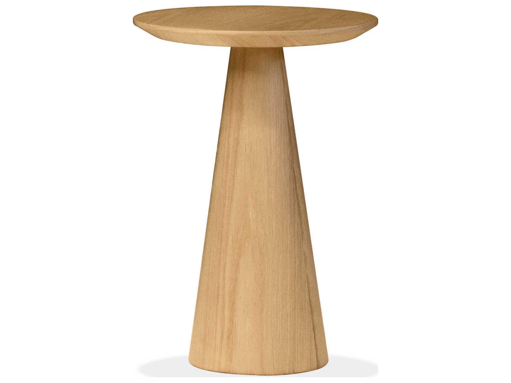 Mobital Tower Round Wood White Oak End Table