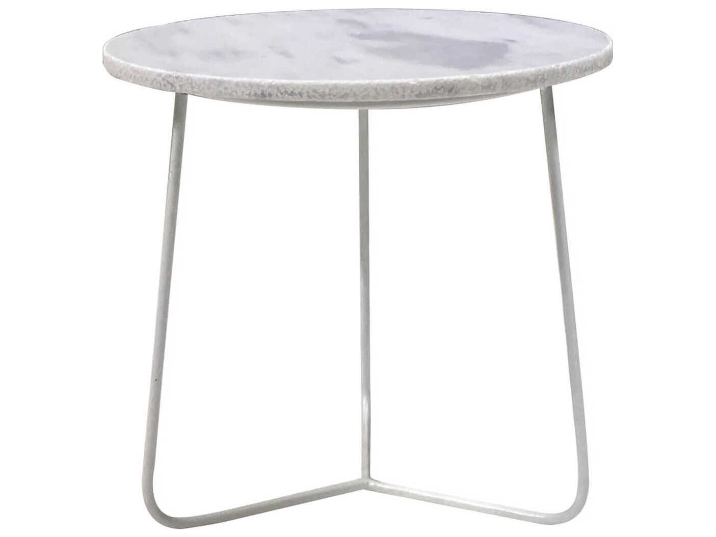 Mobital Tripoli Round Marble White End Table
