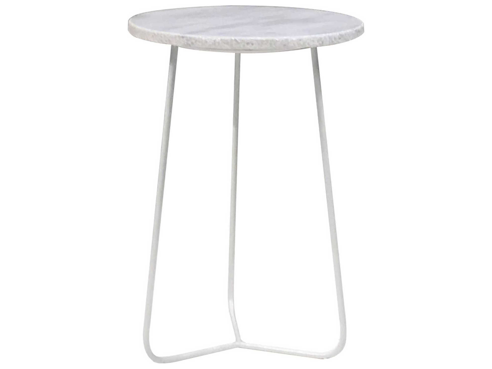Mobital Tripoli Round Marble White End Table