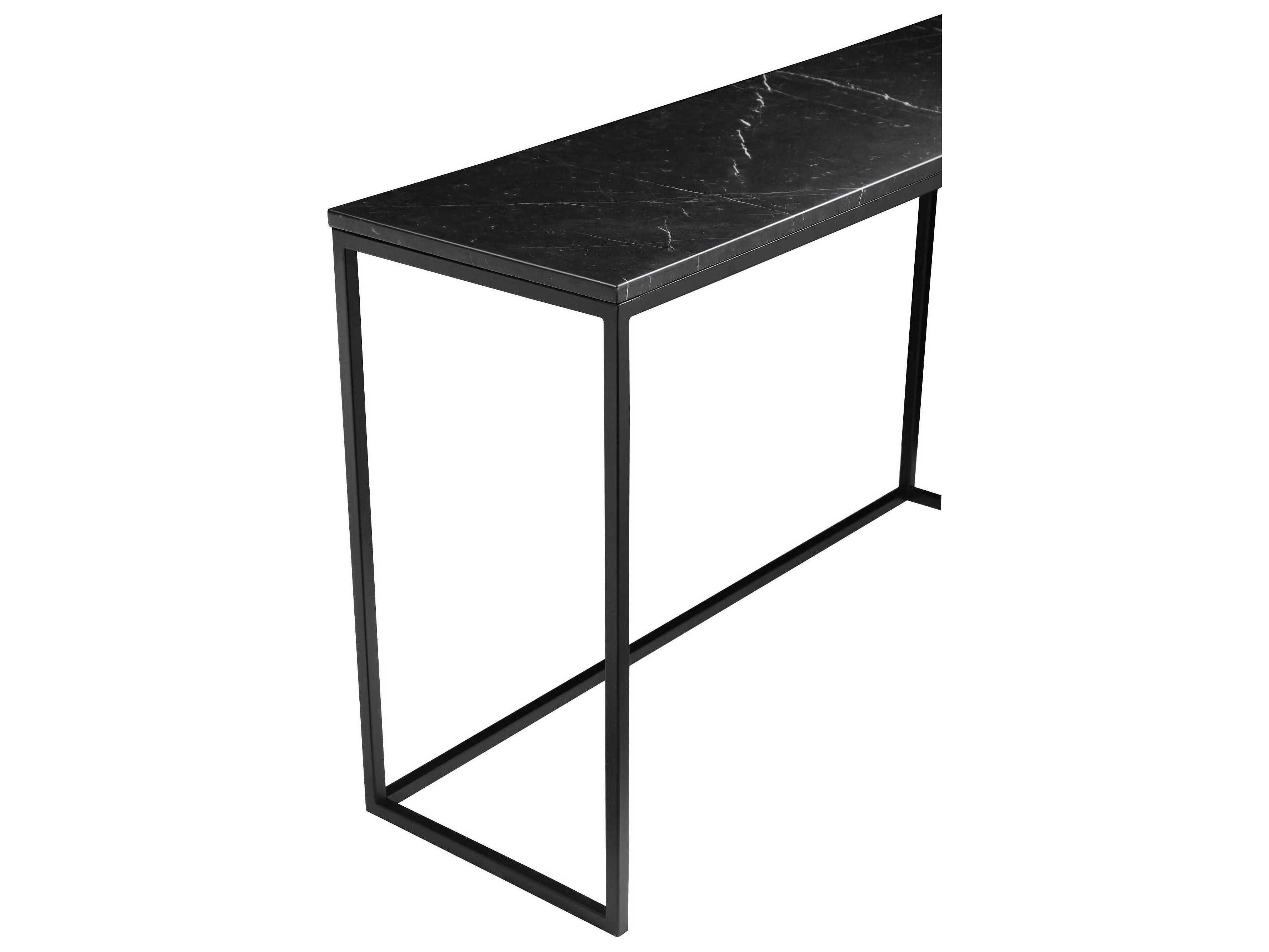 Mobital Onix Rectangular Marble Black Console Table