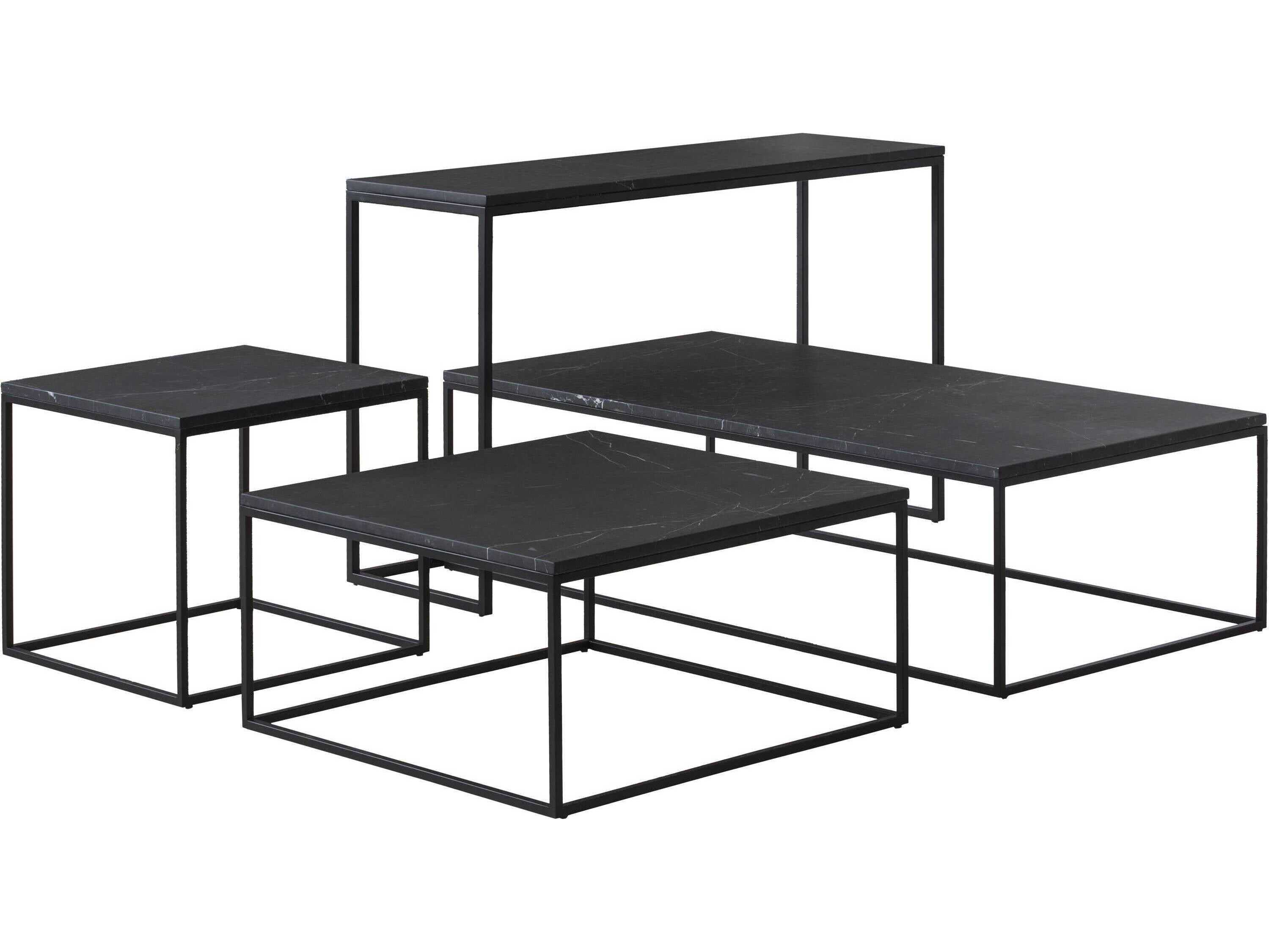 Mobital Onix Rectangular Marble Black Console Table