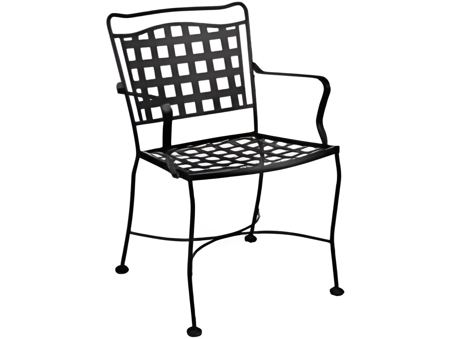Meadowcraft Vera Cruz Wrought Iron Outdoor Patio Dining Arm Chair