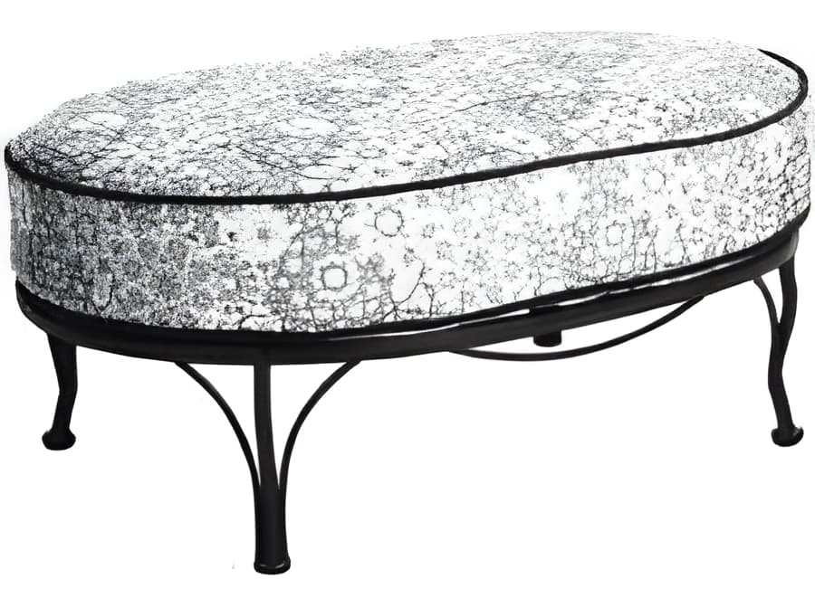 Meadowcraft Athens Deep Seating Wrought Iron Cuddle Outdoor Patio Ottoman