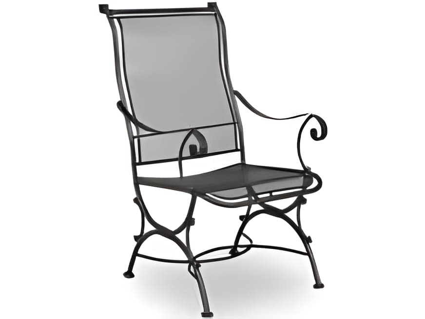 Meadowcraft Alexandria Wrought Iron Outdoor Patio Dining Arm Chair