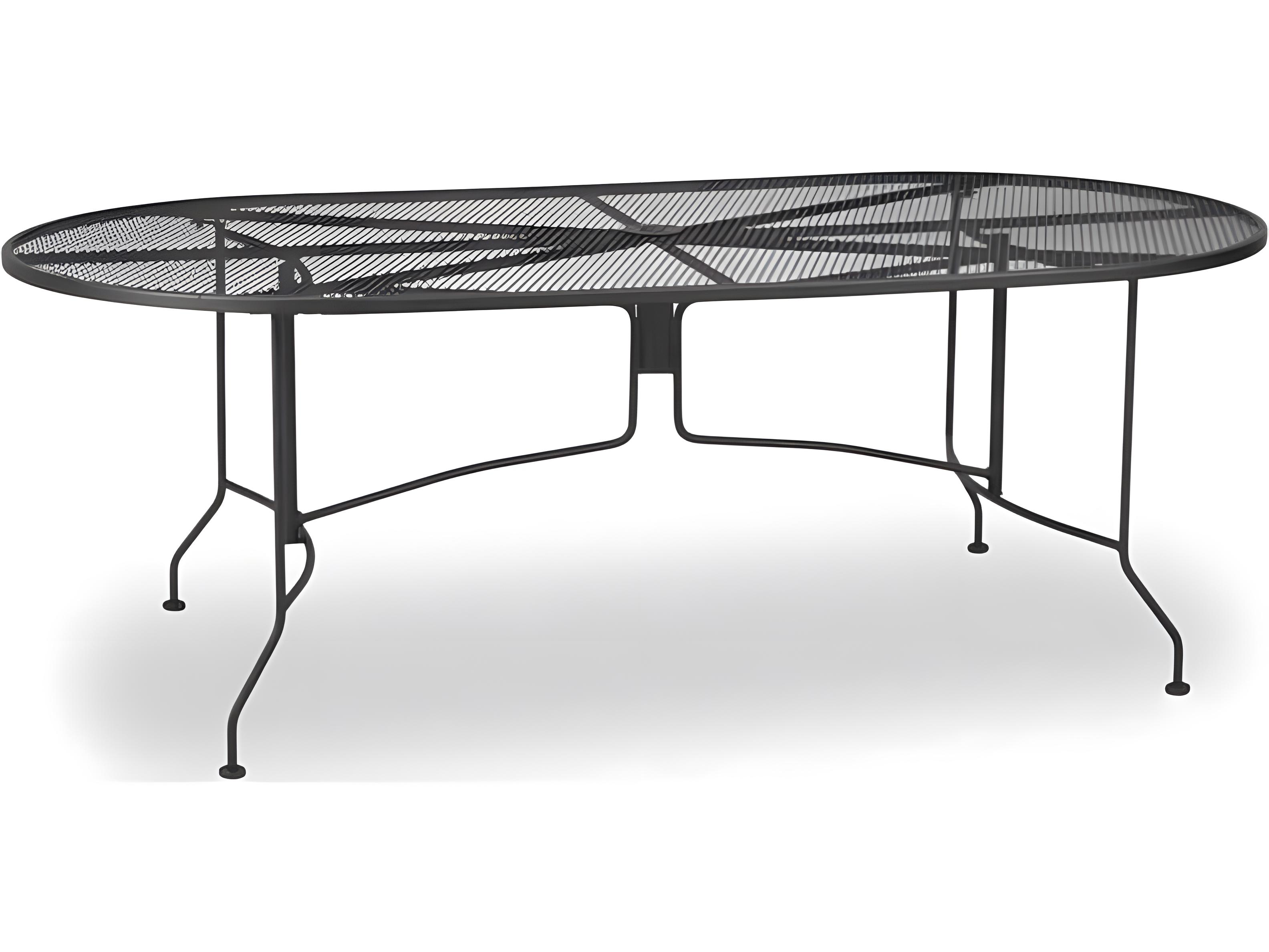 Meadowcraft Micro Mesh Wrought Iron Oval Patio Dining Table