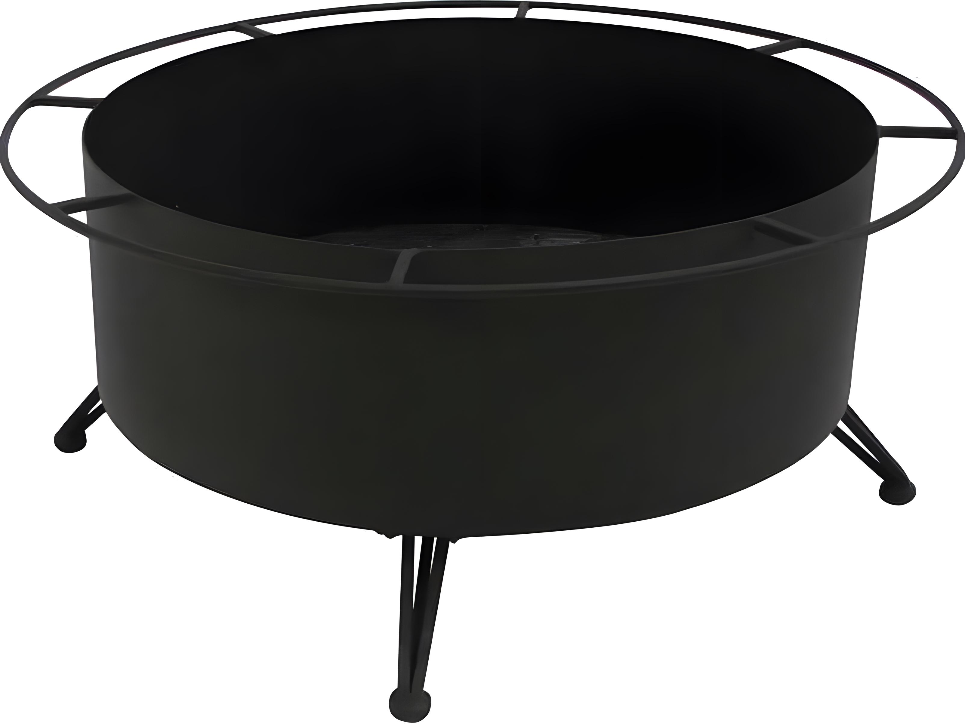Meadowcraft Wrought Iron Round Small Wood Burning Fire Pit