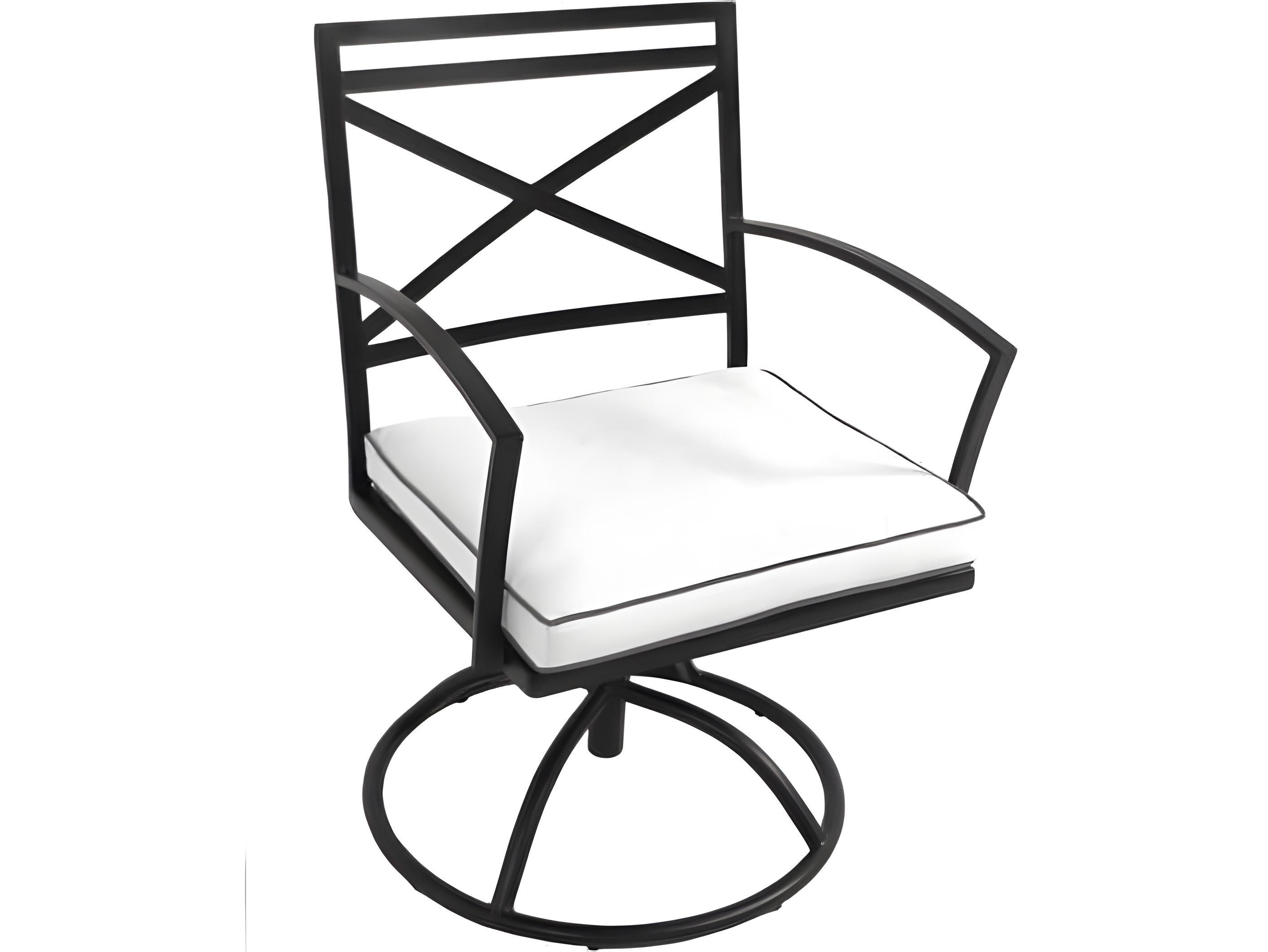 Meadowcraft Maddux Wrought Iron Swivel Patio Dining Arm Chair