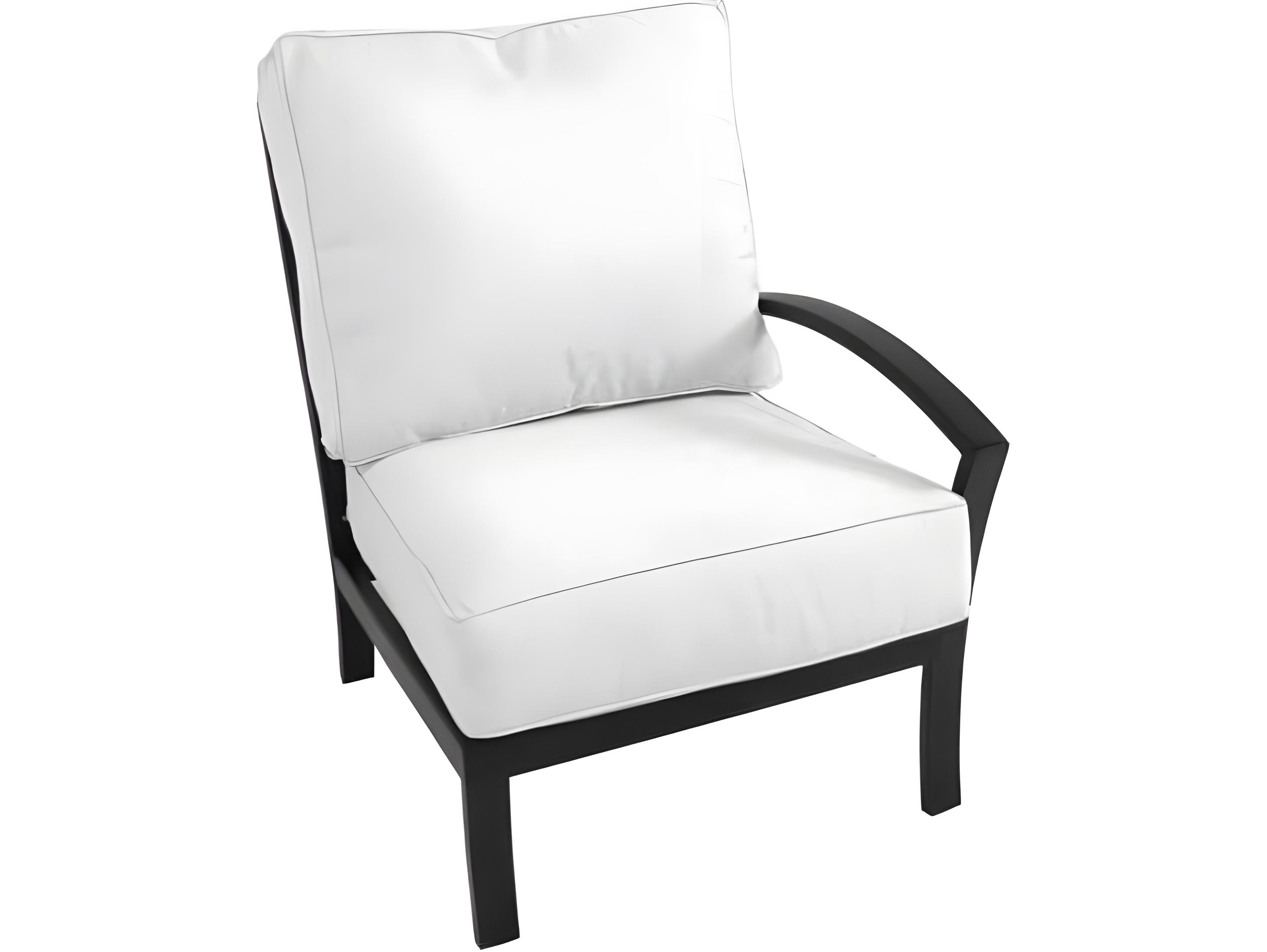 Meadowcraft Maddux Wrought Iron Right Arm Outdoor Patio Lounge Chair