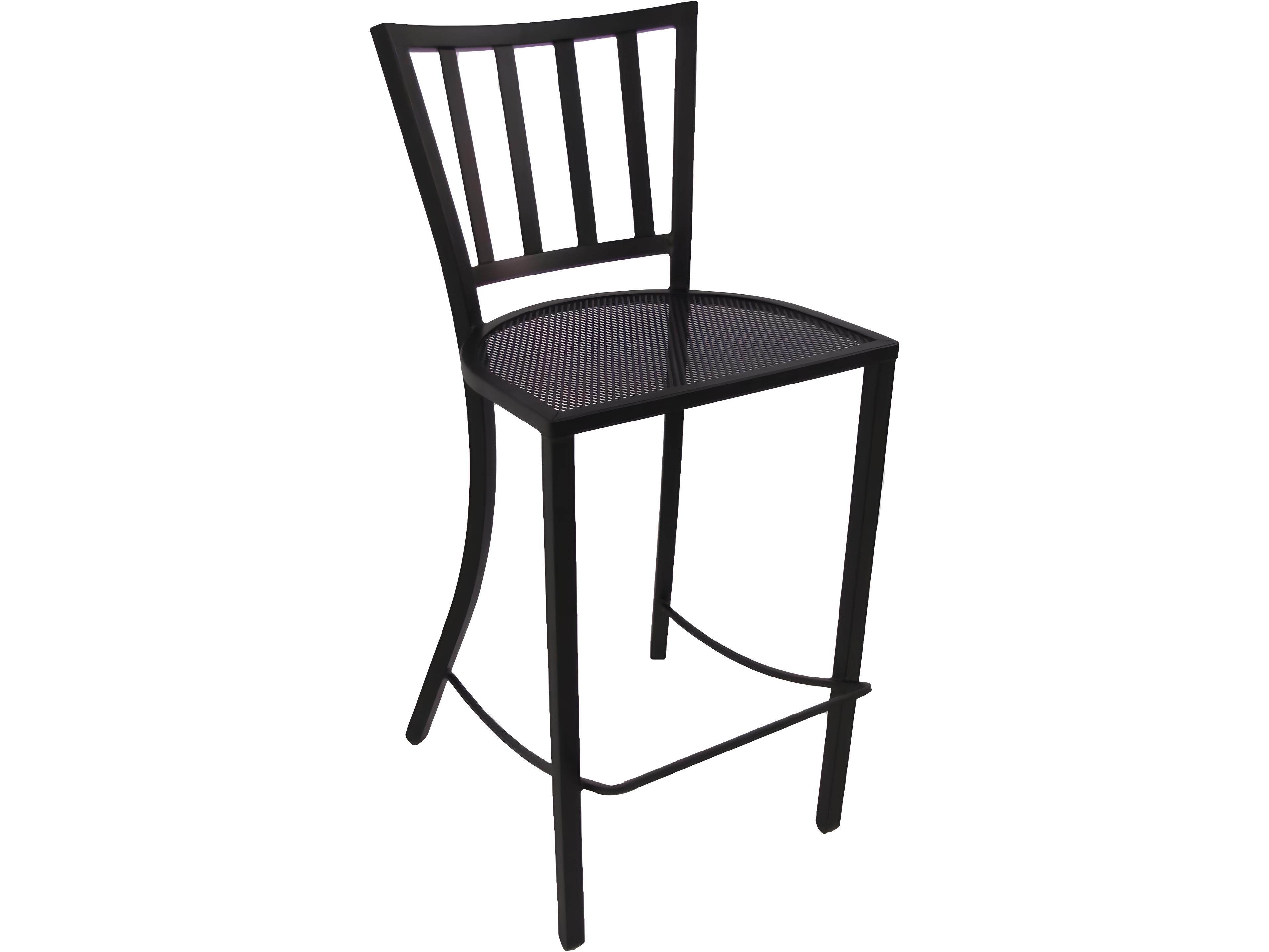 Meadowcraft Wrought Iron Metal Outdoor Bar Stool