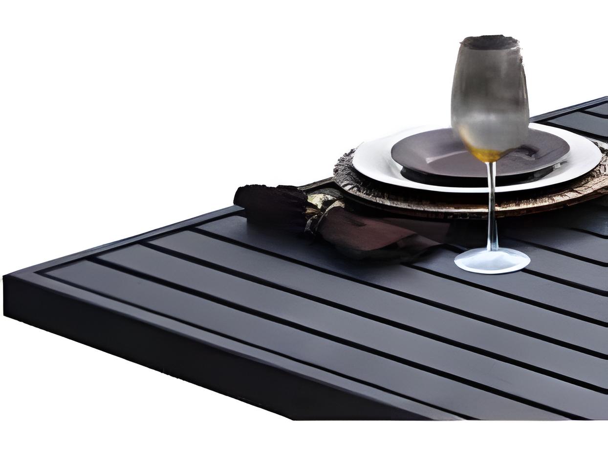 Meadowcraft Slat Wrought Iron Rectangular Top