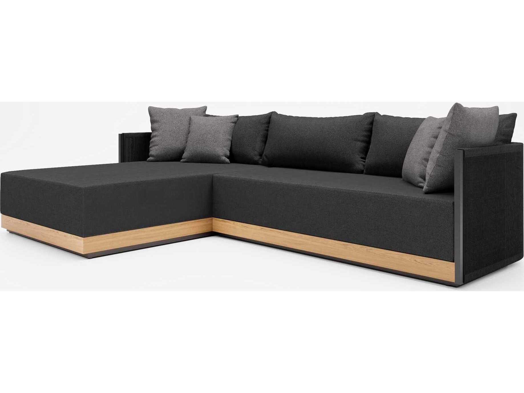 ModLuxe Outdoor Haukland Cord Teak Aluminum Cushion Sectional