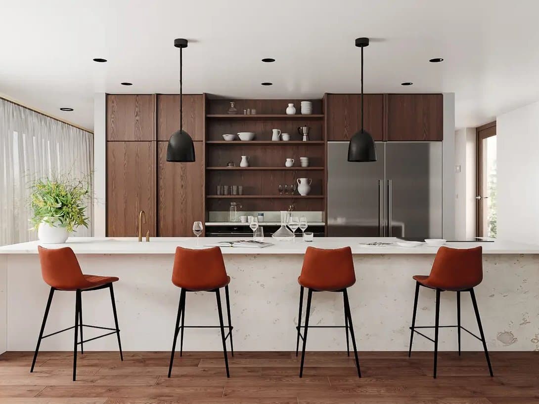 Moe's Home Alibi Brown Faux Leather Counter Set