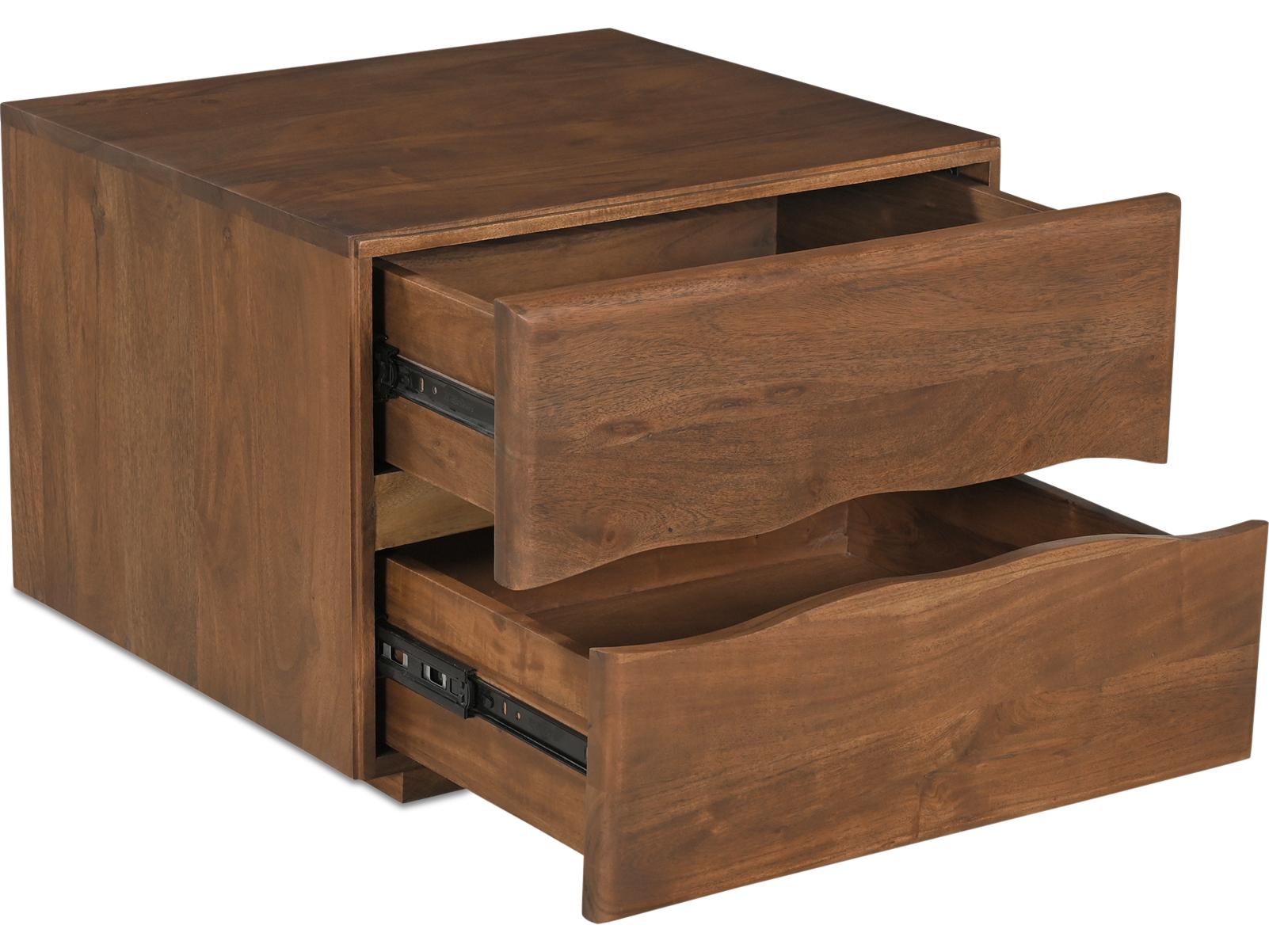 Moe's Home Watson 2-Drawers Acacia Wood Nightstand