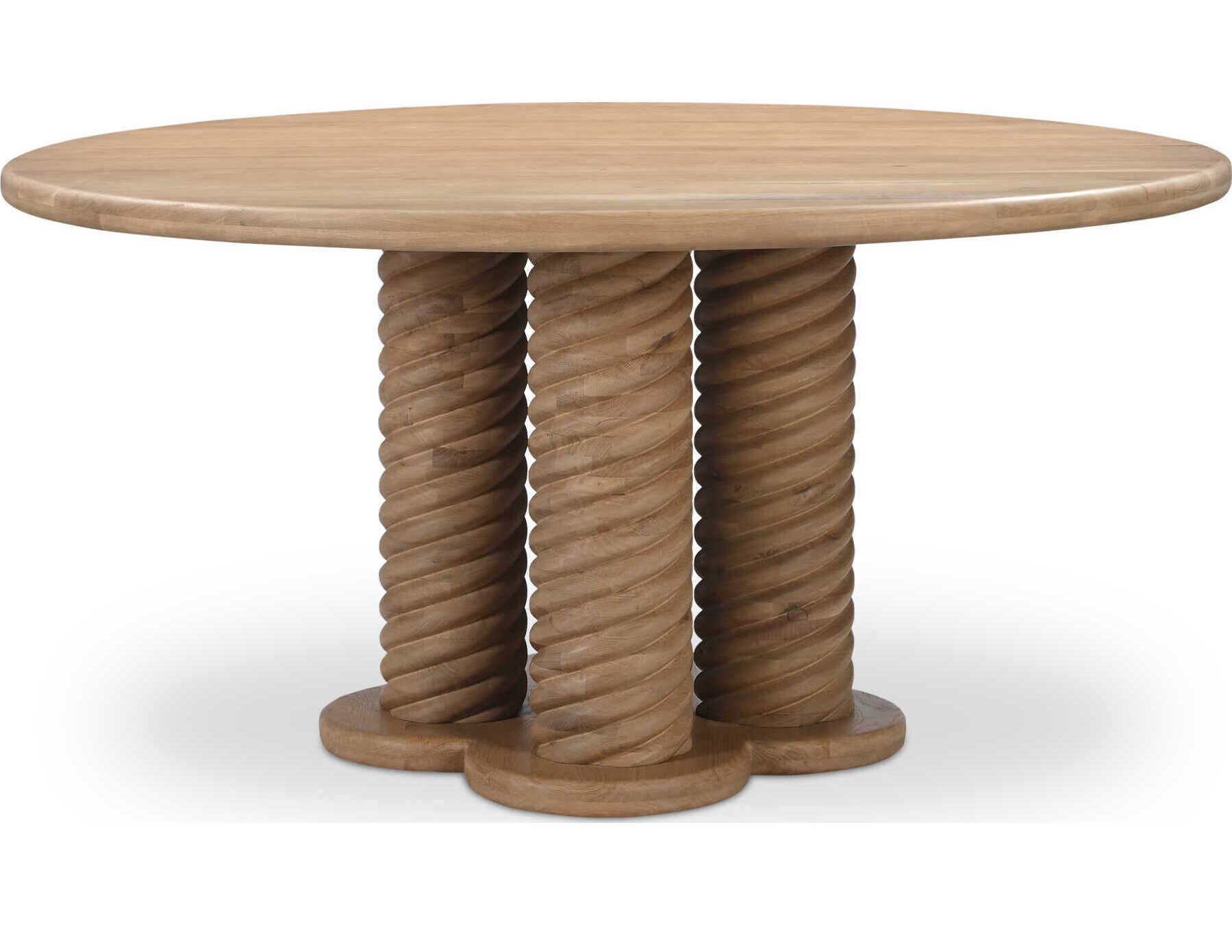 Moe's Home Treccia Round Wood Natural Dining Table