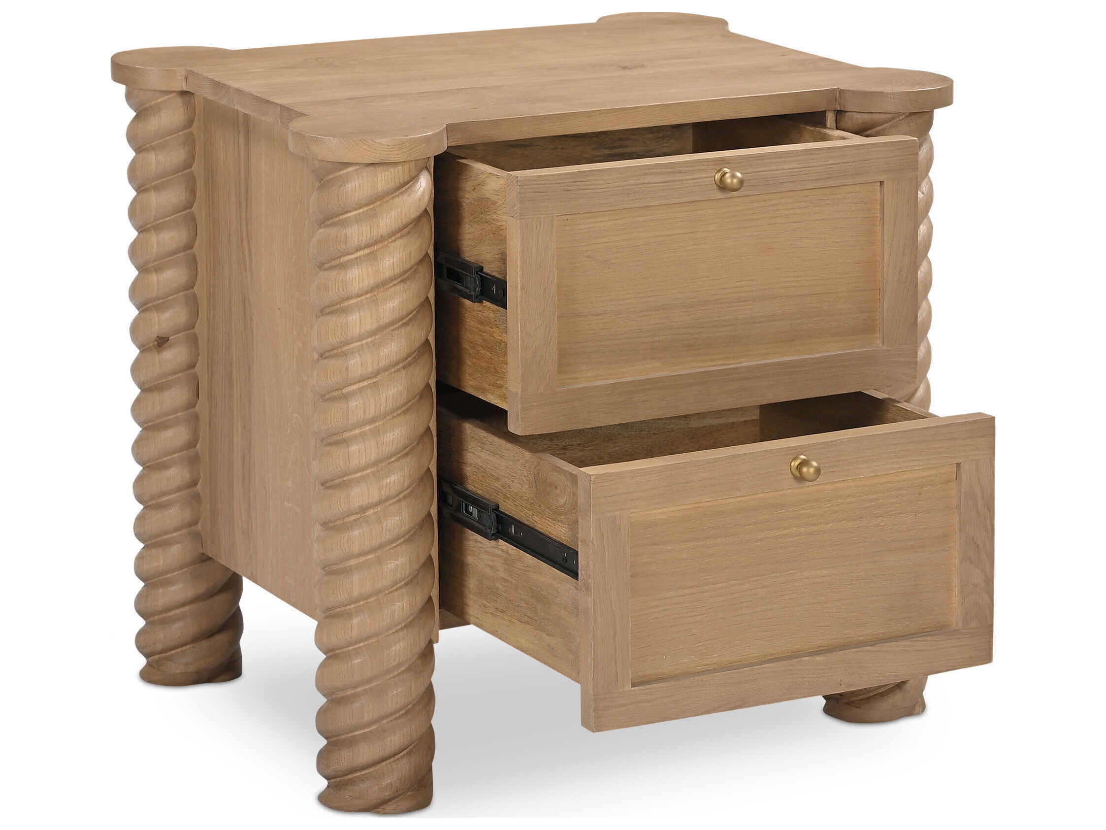 Moe's Home Treccia 2-Drawers Oak Wood Nightstand
