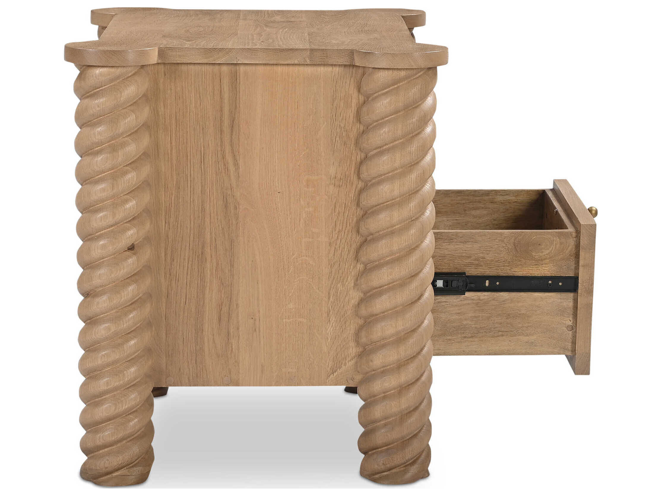 Moe's Home Treccia 2-Drawers Oak Wood Nightstand