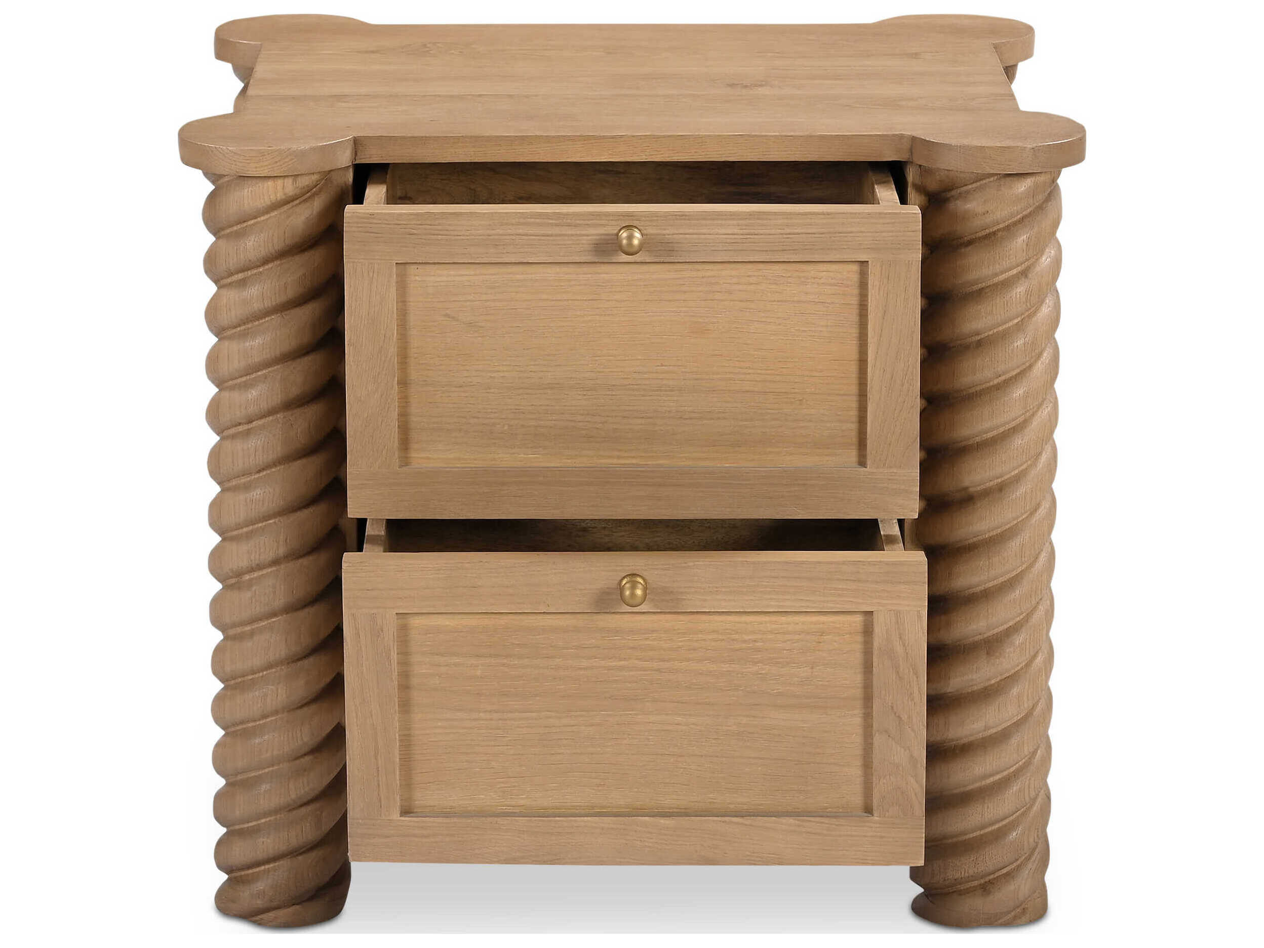 Moe's Home Treccia 2-Drawers Oak Wood Nightstand
