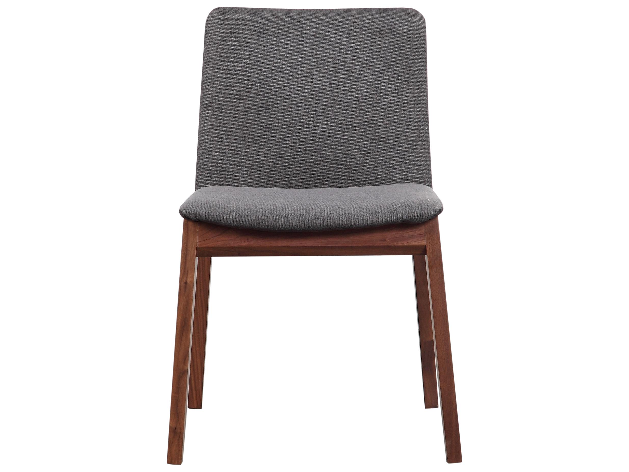 Moe's Home Deco Walnut Wood Black Upholstered Side Dining Chair - Set of Two