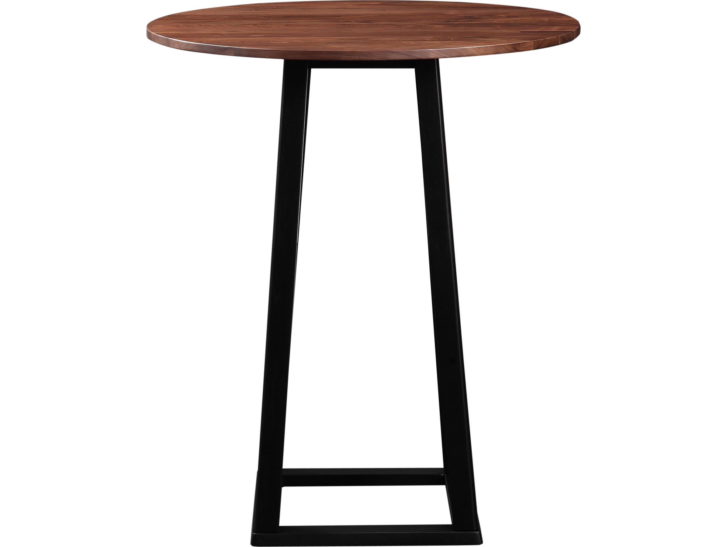 Moe's Home Tri-mesa Matte Lacquer Brown Round Wood Bar Table