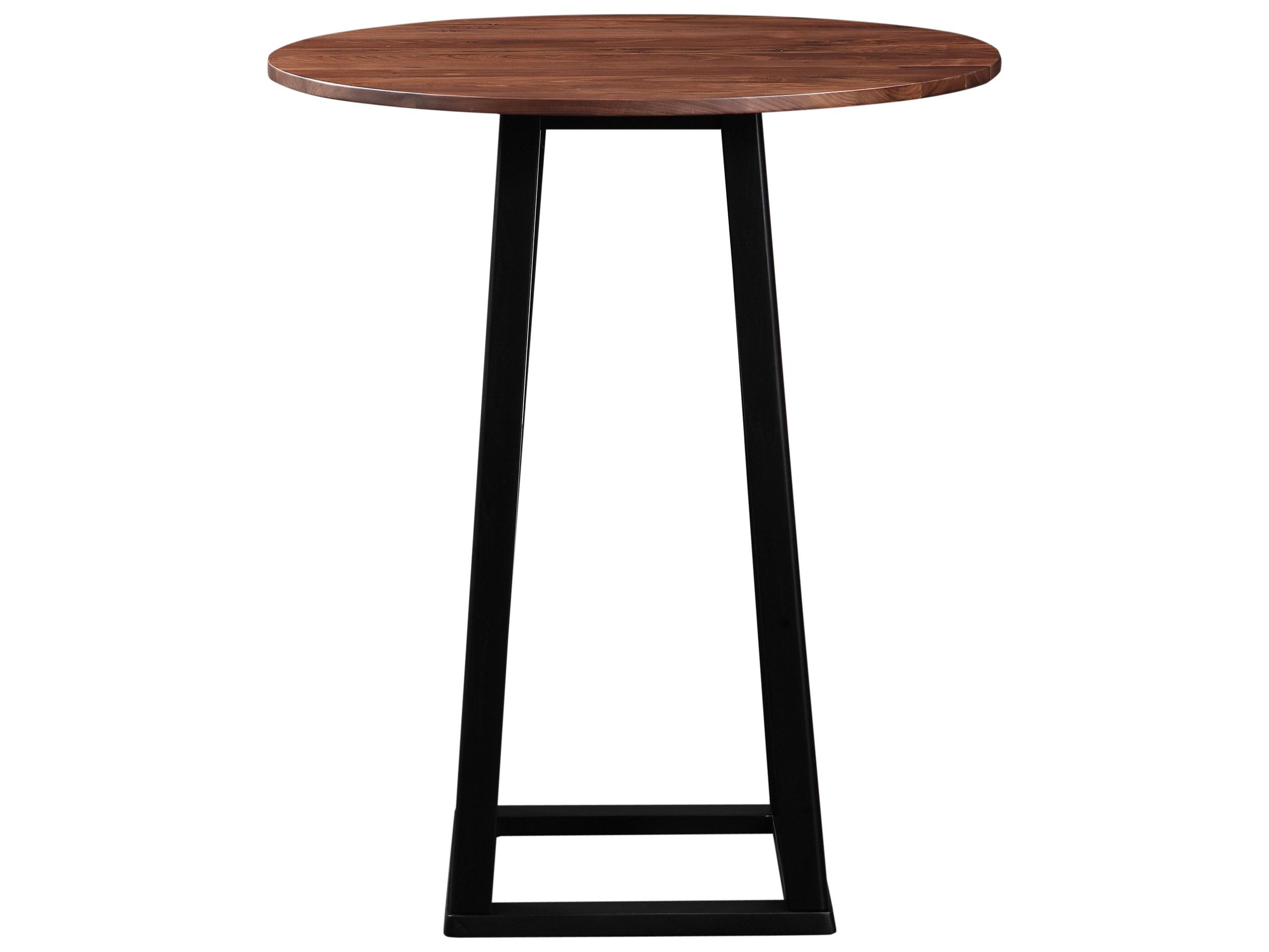 Moe's Home Tri-mesa Matte Lacquer Brown Round Wood Bar Table