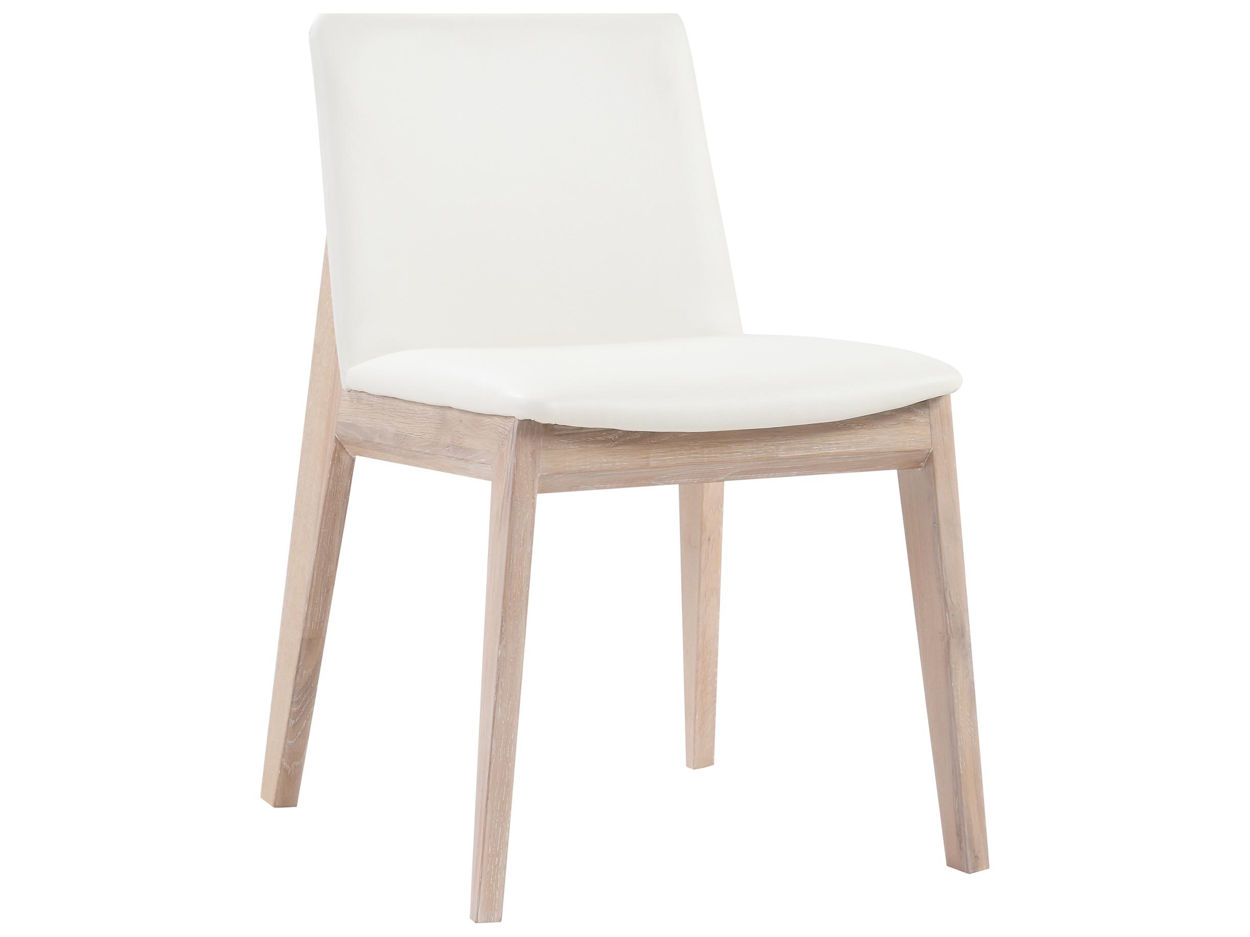 Moe's Home Deco Oak Wood Upholstered Side Dining Chair - Set of Two