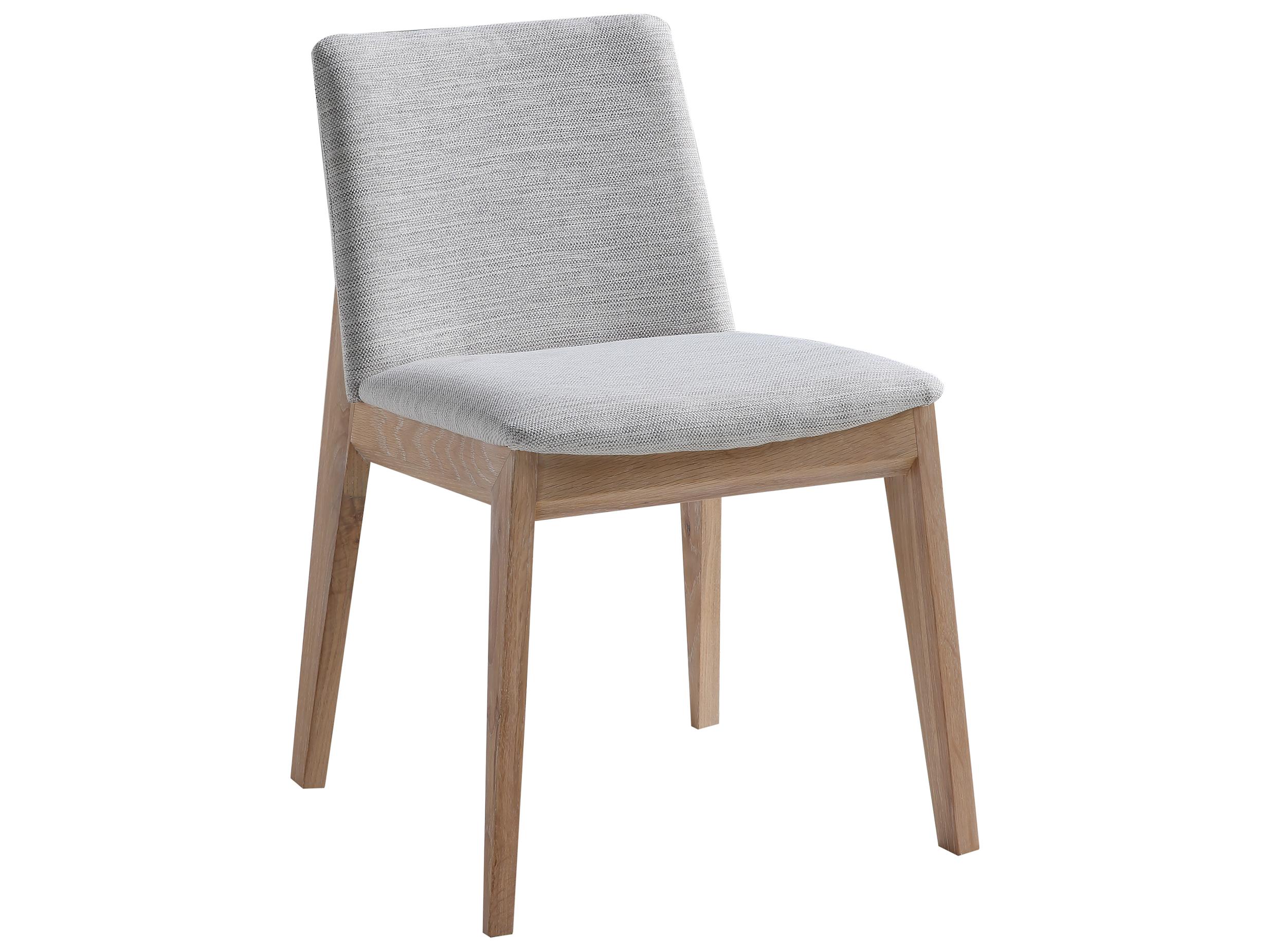 Moe's Home Deco Oak Wood Gray Upholstered Side Dining Chair - Set of Two