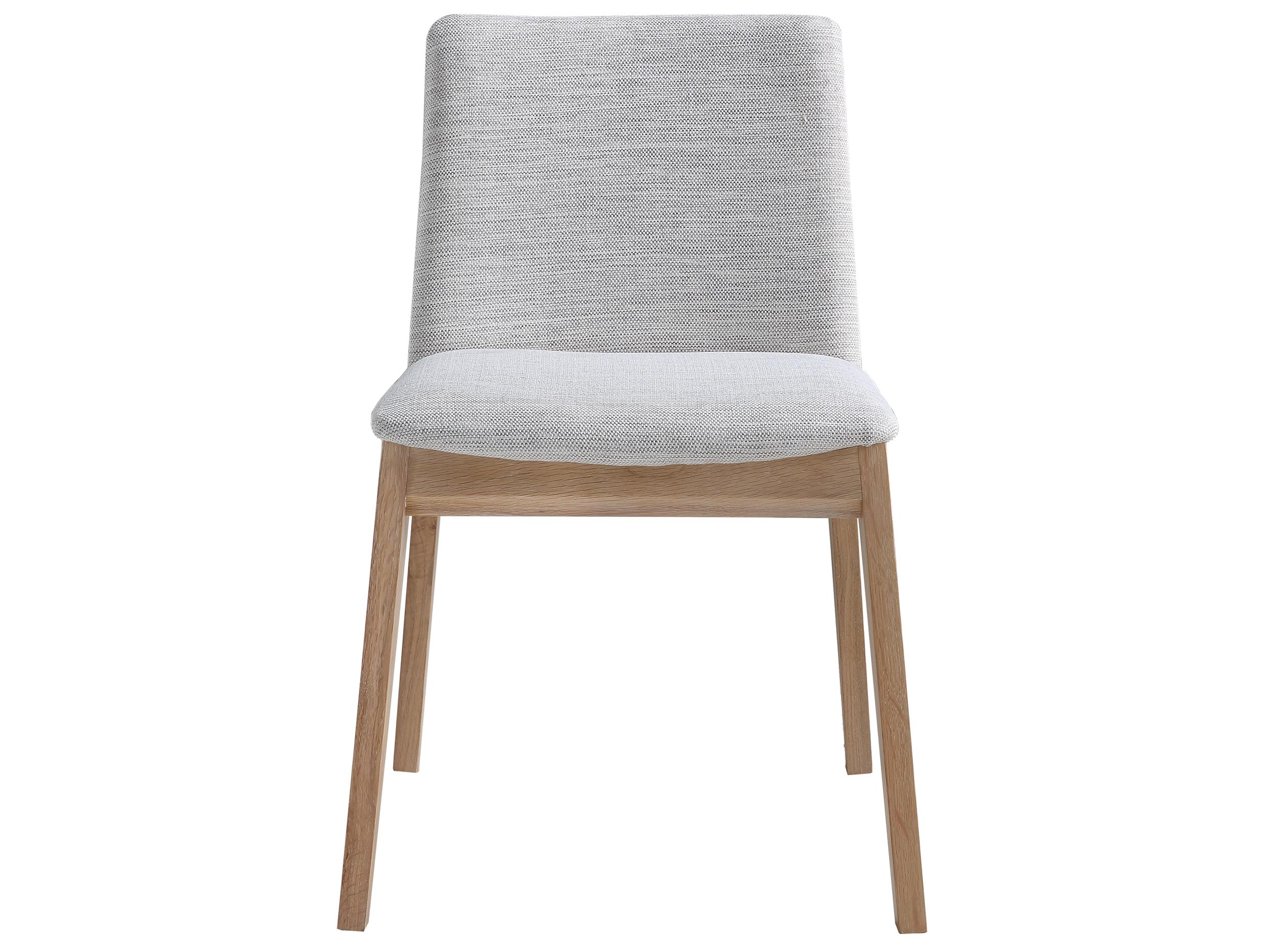 Moe's Home Deco Oak Wood Gray Upholstered Side Dining Chair - Set of Two