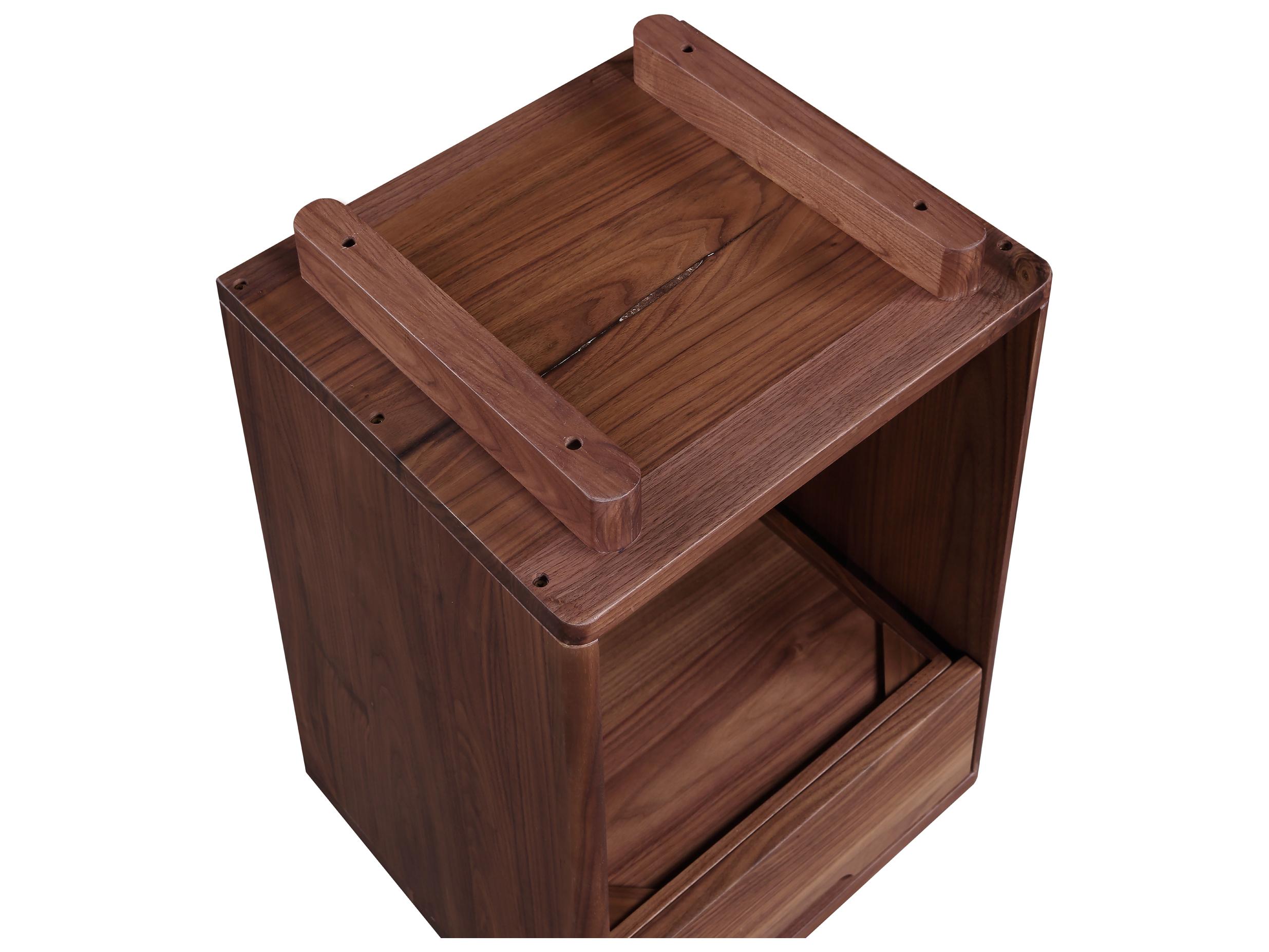 Moe's Home Osamu 1-Drawer Brown Walnut Wood Nightstand