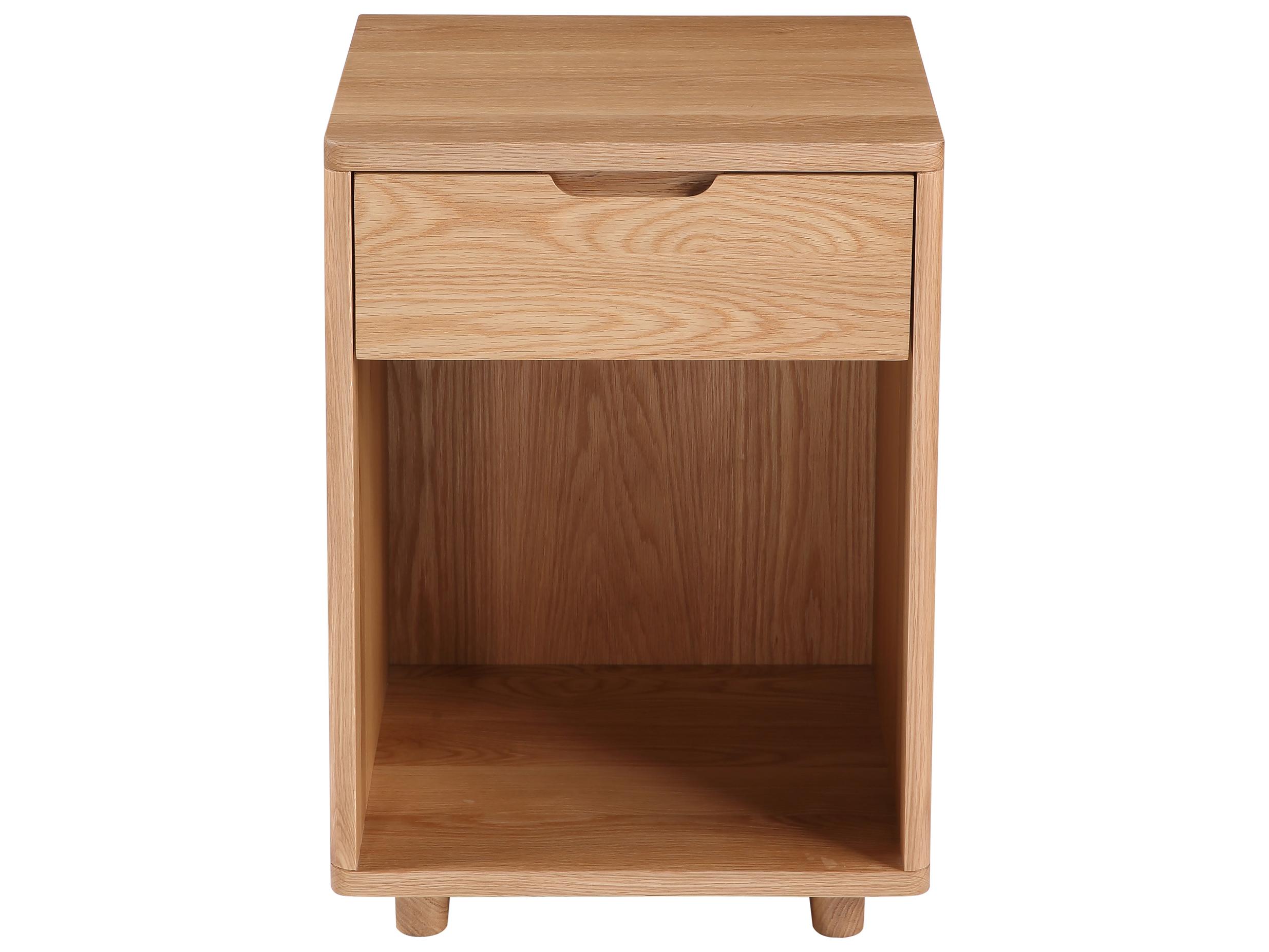 Moe's Home Osamu 1-Drawer Brown Oak Wood Nightstand