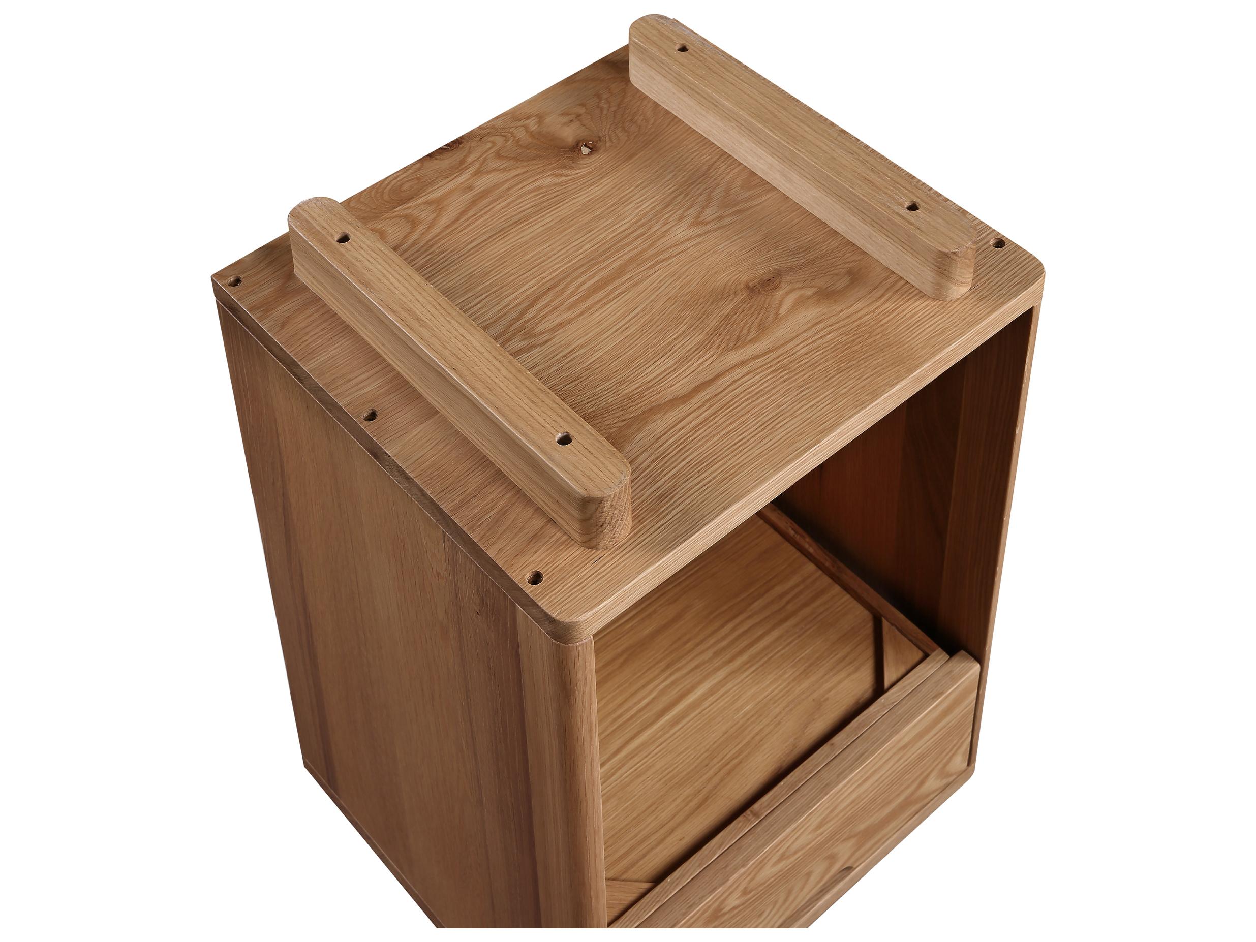 Moe's Home Osamu 1-Drawer Brown Oak Wood Nightstand