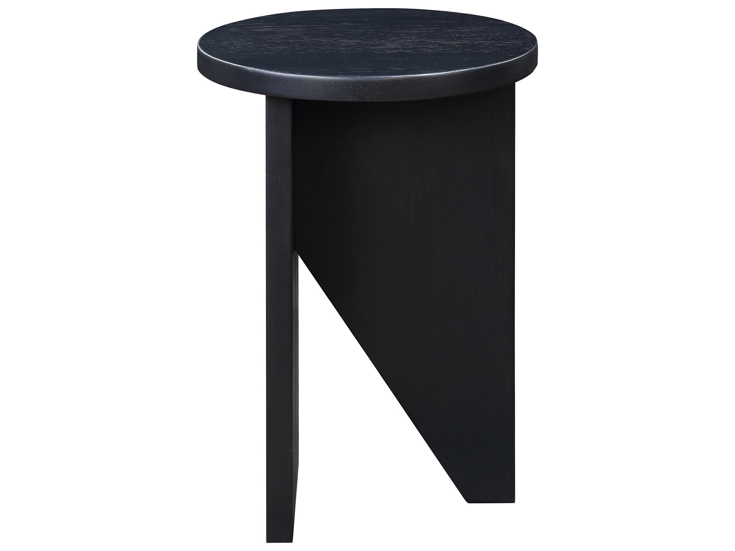 Moe's Home Grace Round Wood Black Oak End Table