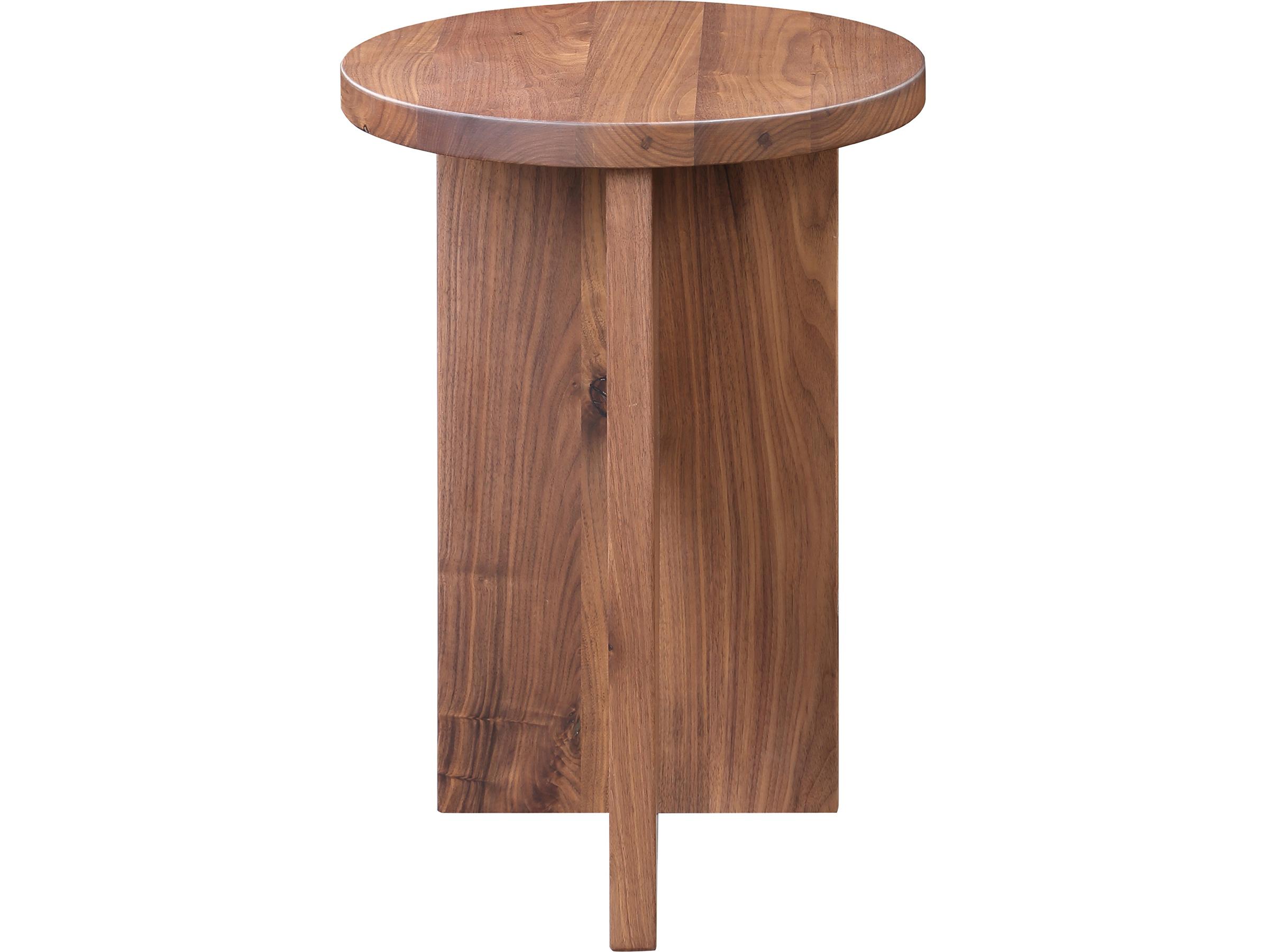 Moe's Home Grace Round Wood Walnut End Table