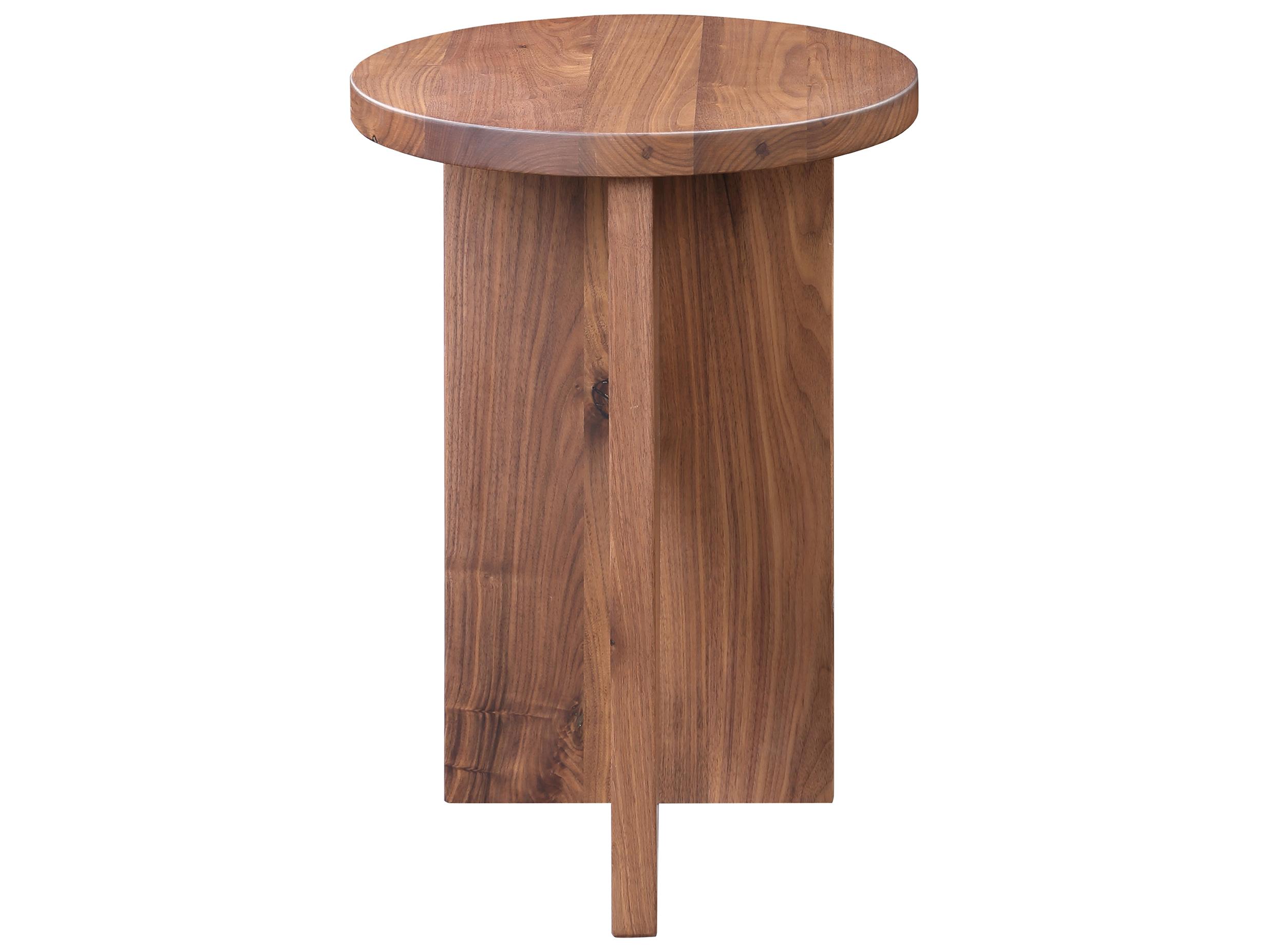 Moe's Home Grace Round Wood Walnut End Table