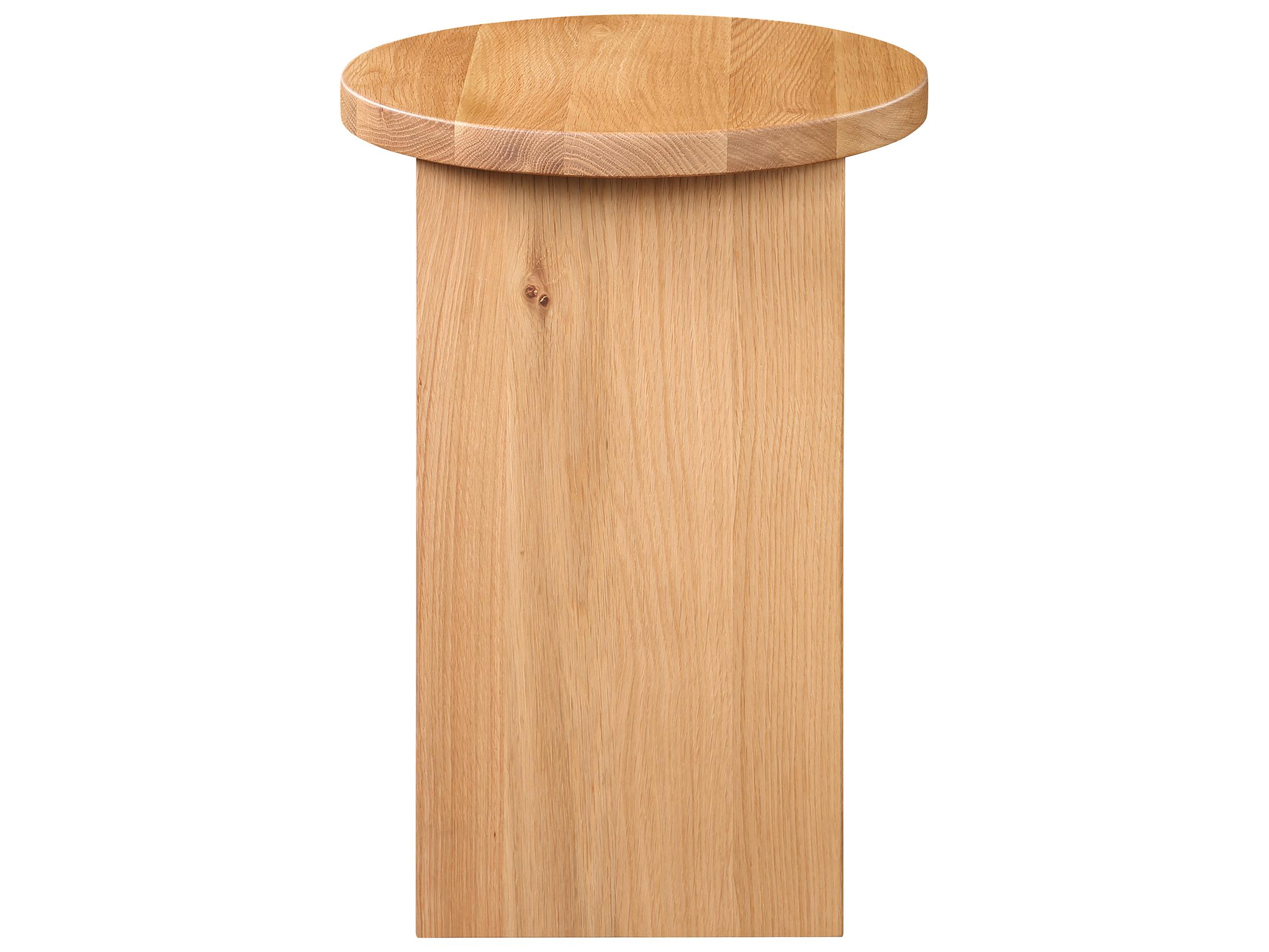 Moe's Home Grace Round Wood Natural Oak End Table