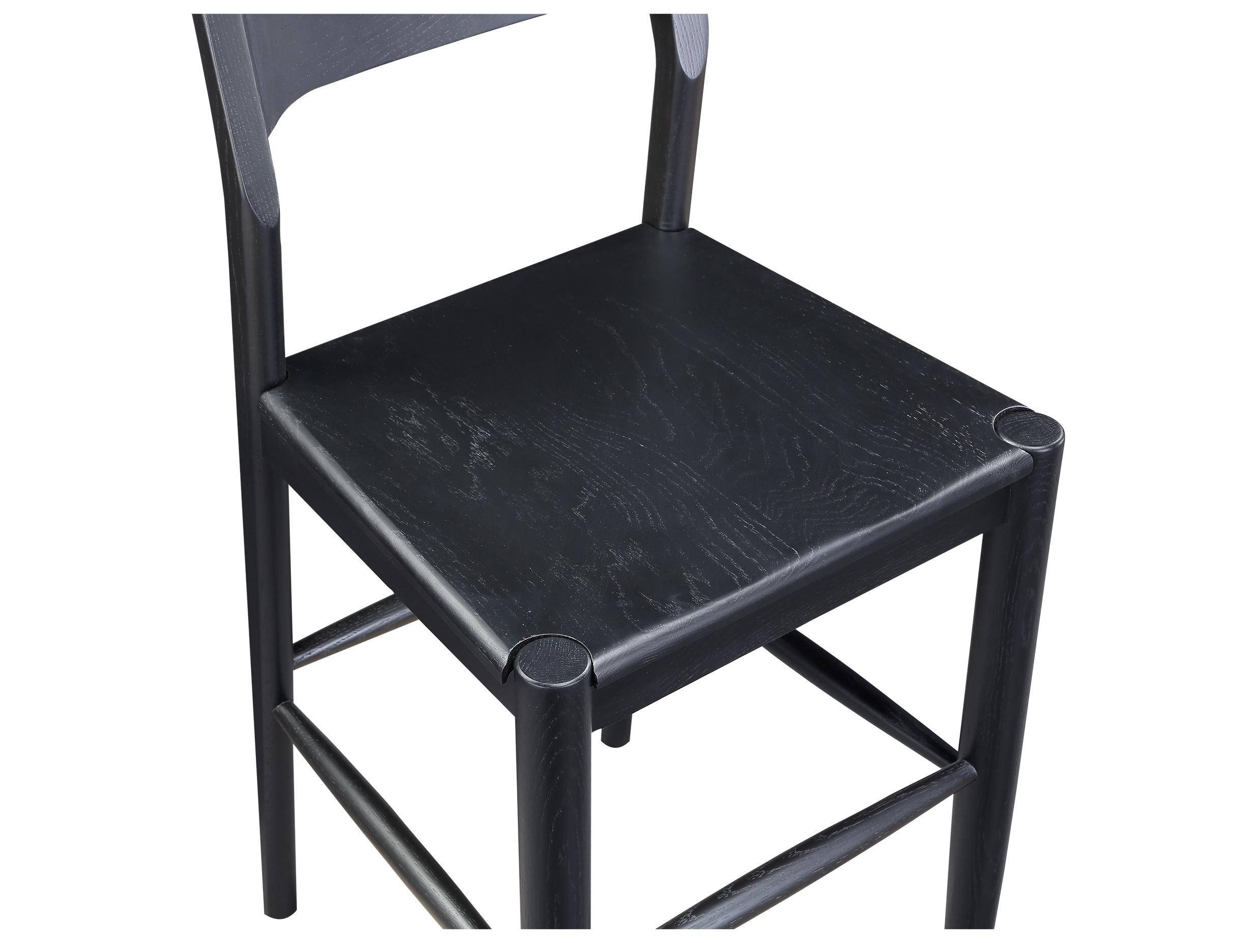Moe's Home Owing Oak Wood Black Bar Stool