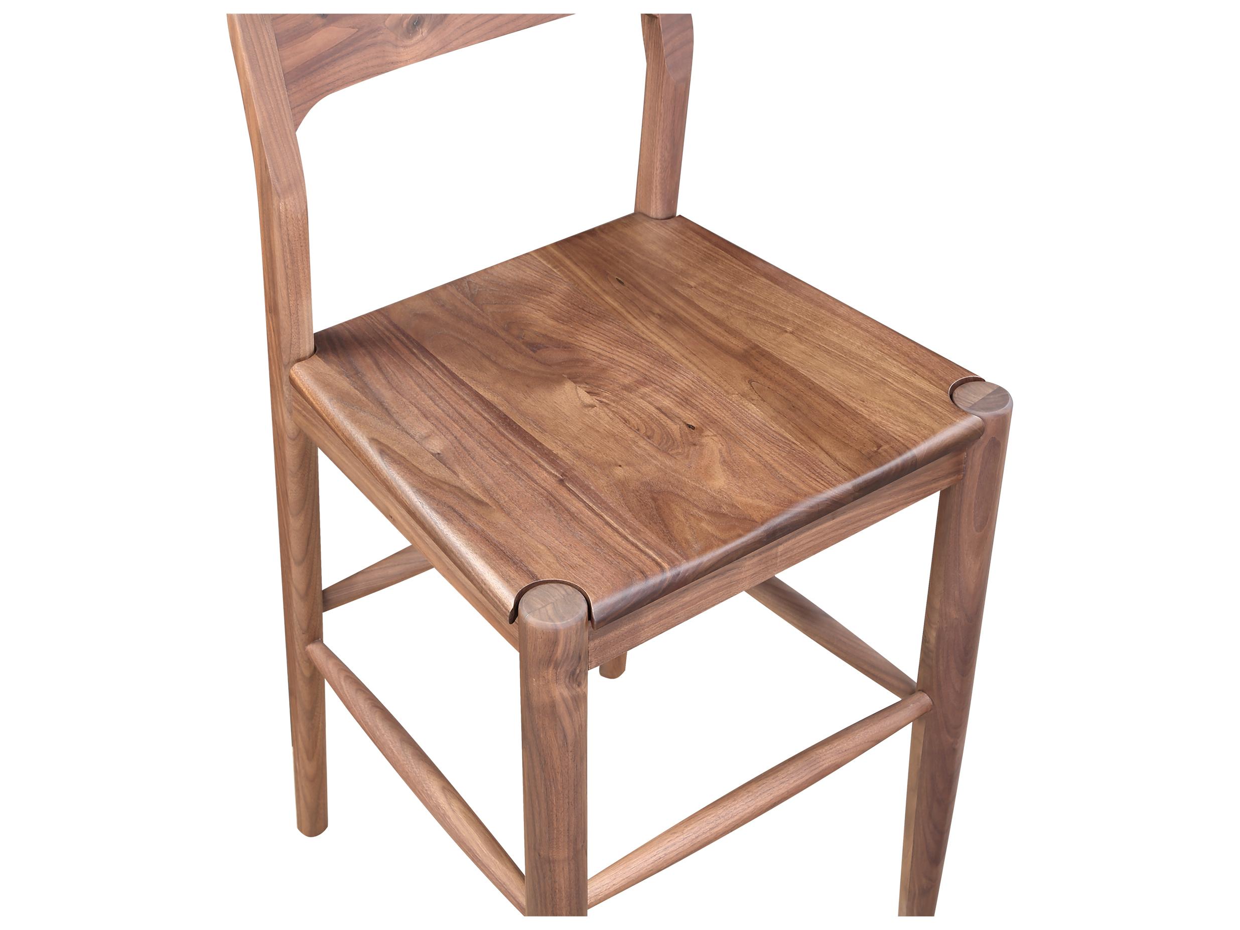 Moe's Home Owing Walnut Wood Bar Stool