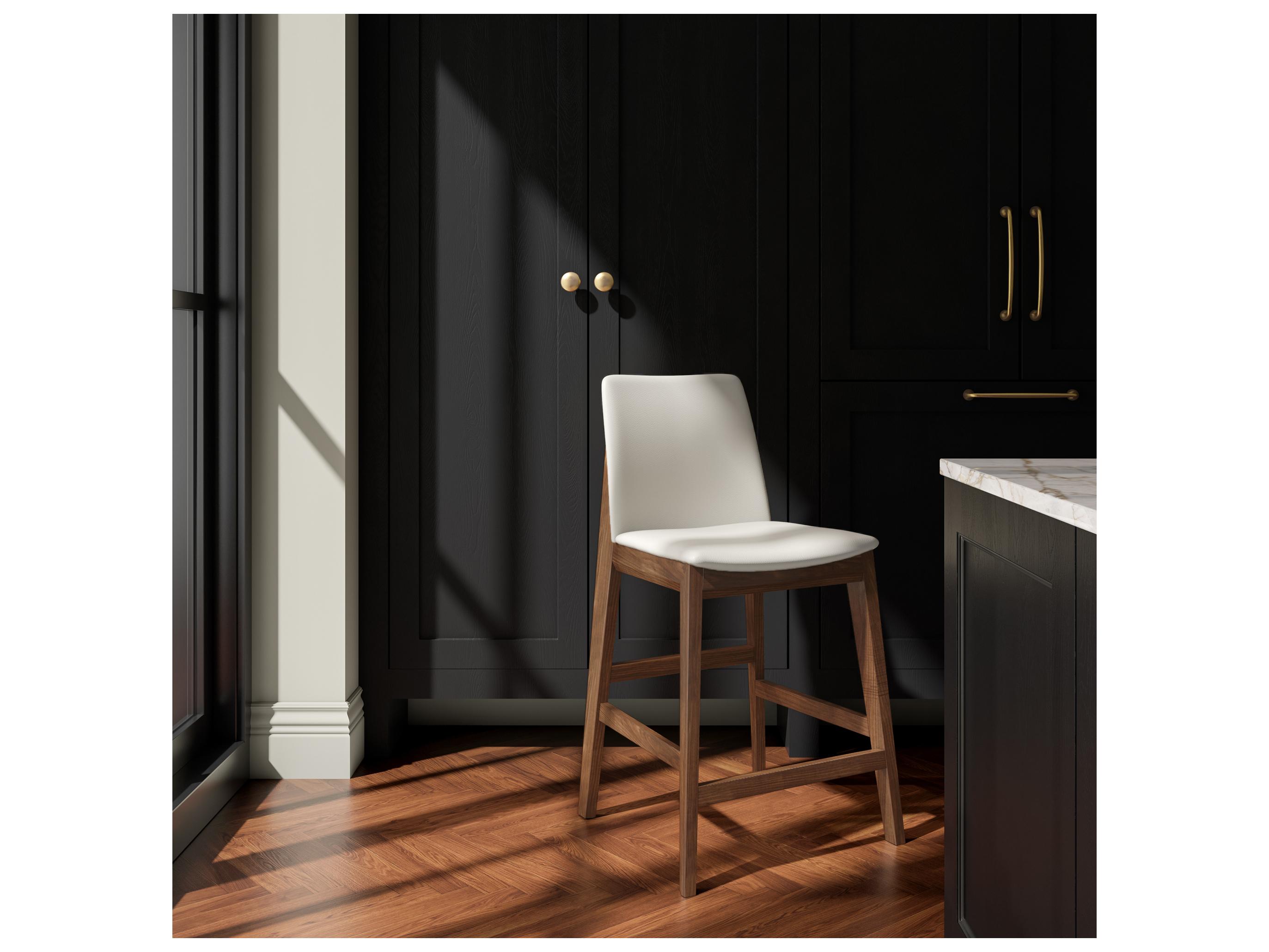 Moe's Home Deco Upholstered Walnut Wood Counter Stool