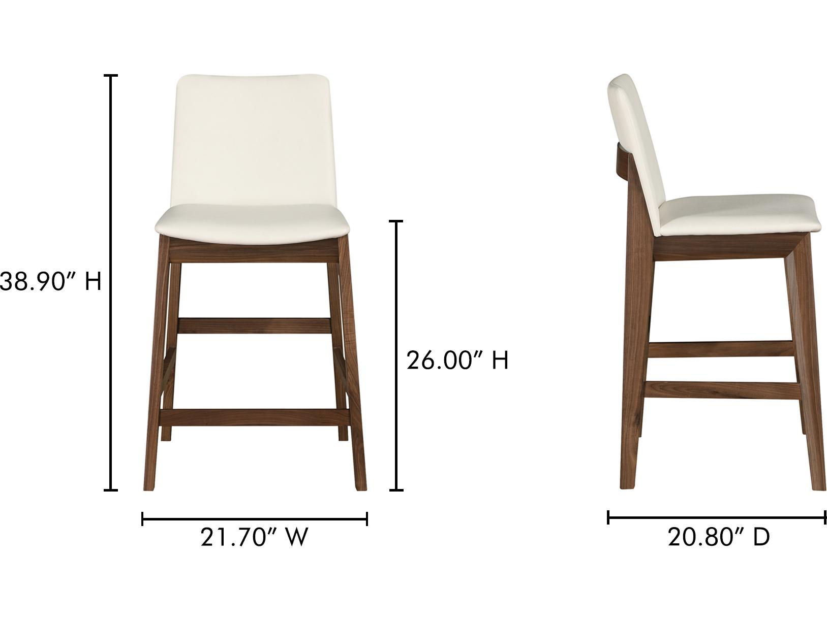 Moe's Home Deco Upholstered Walnut Wood Counter Stool