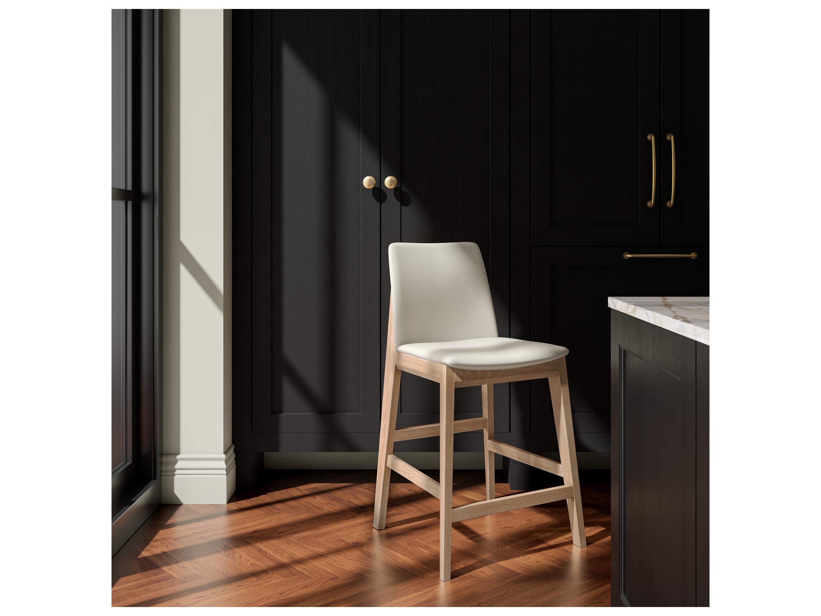 Moe's Home Deco Upholstered Oak Wood Counter Stool