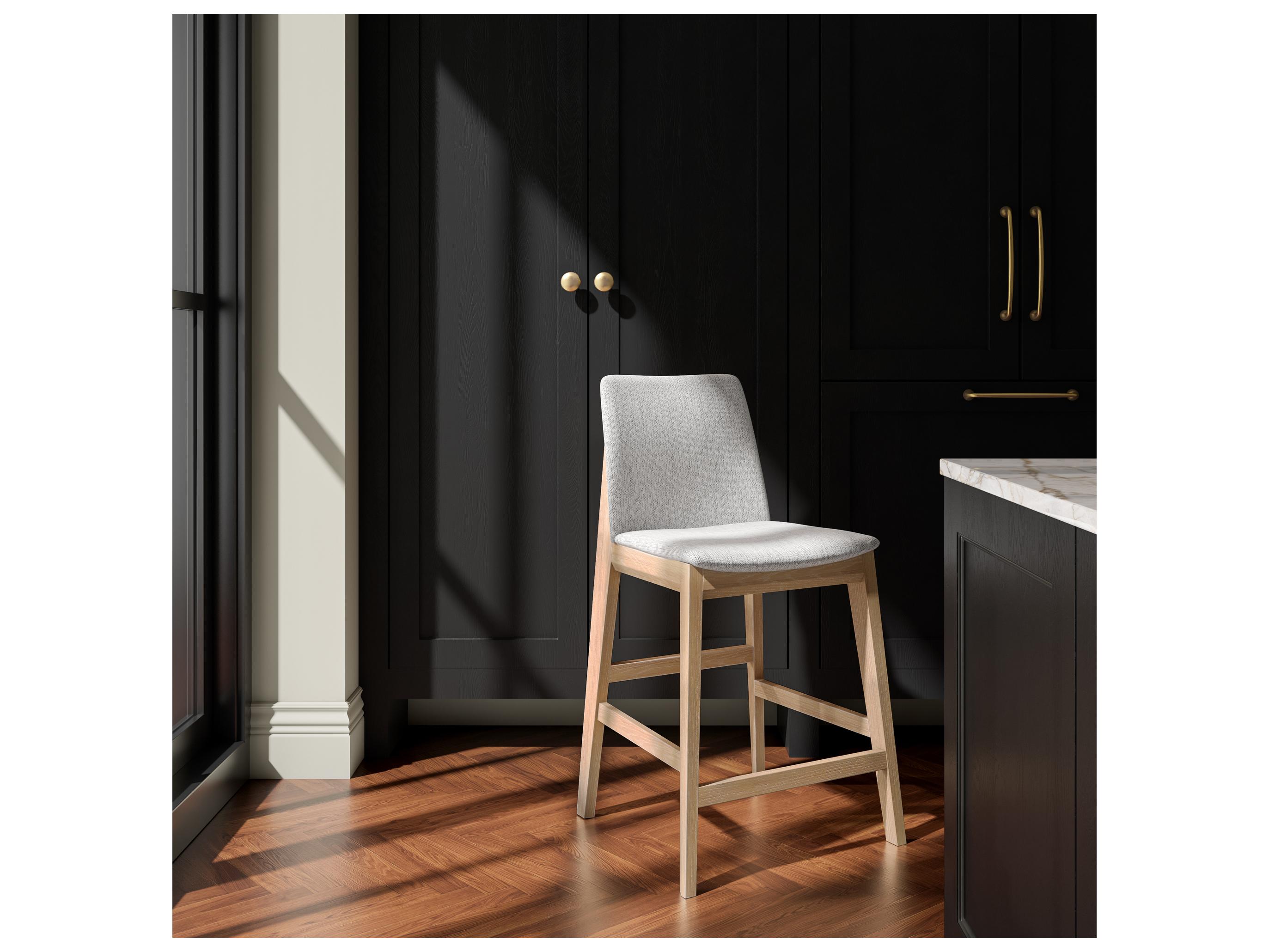 Moe's Home Deco Upholstered Oak Wood Counter Stool