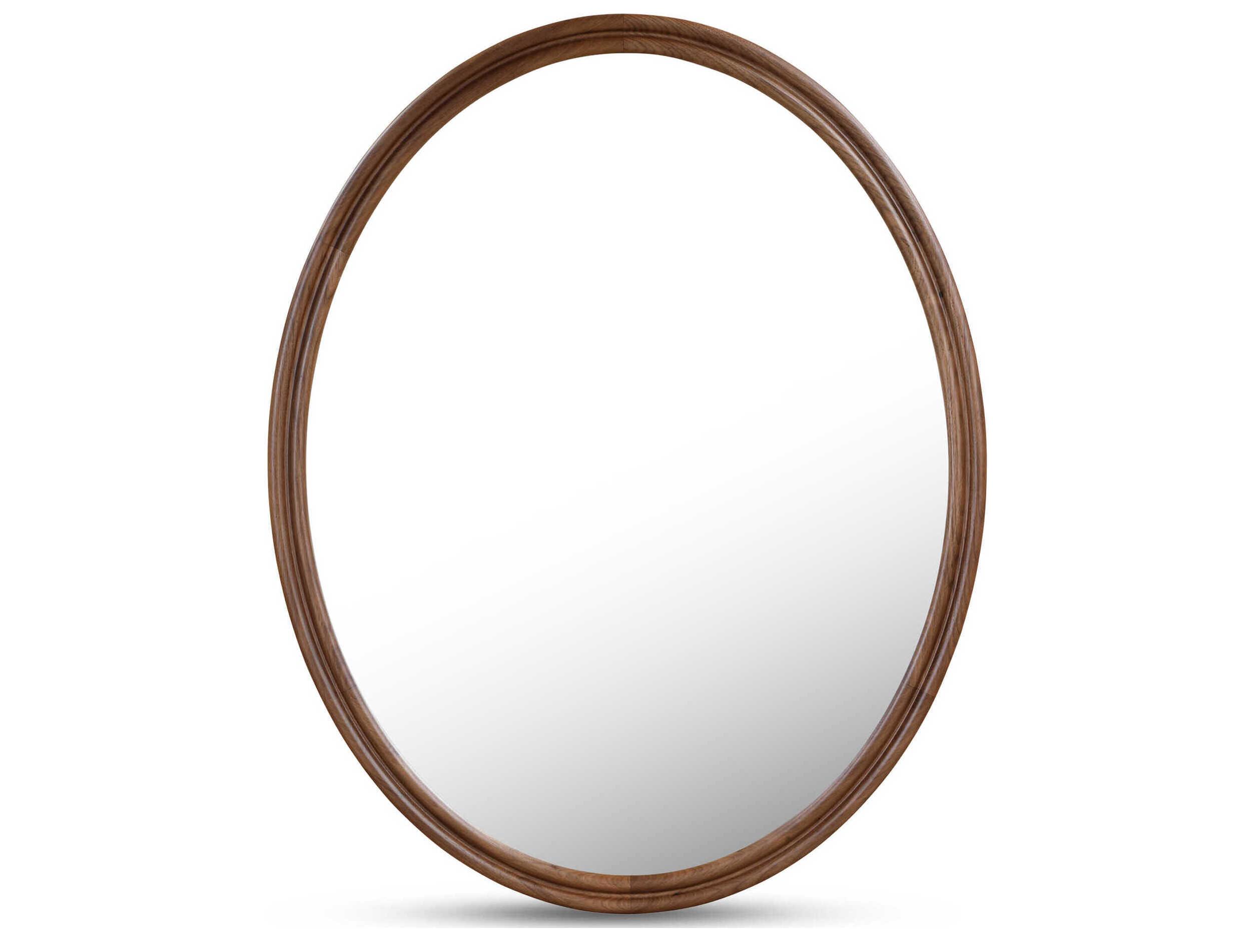 Moe's Home Alcott Natural Walnut Oval Wall Mirror