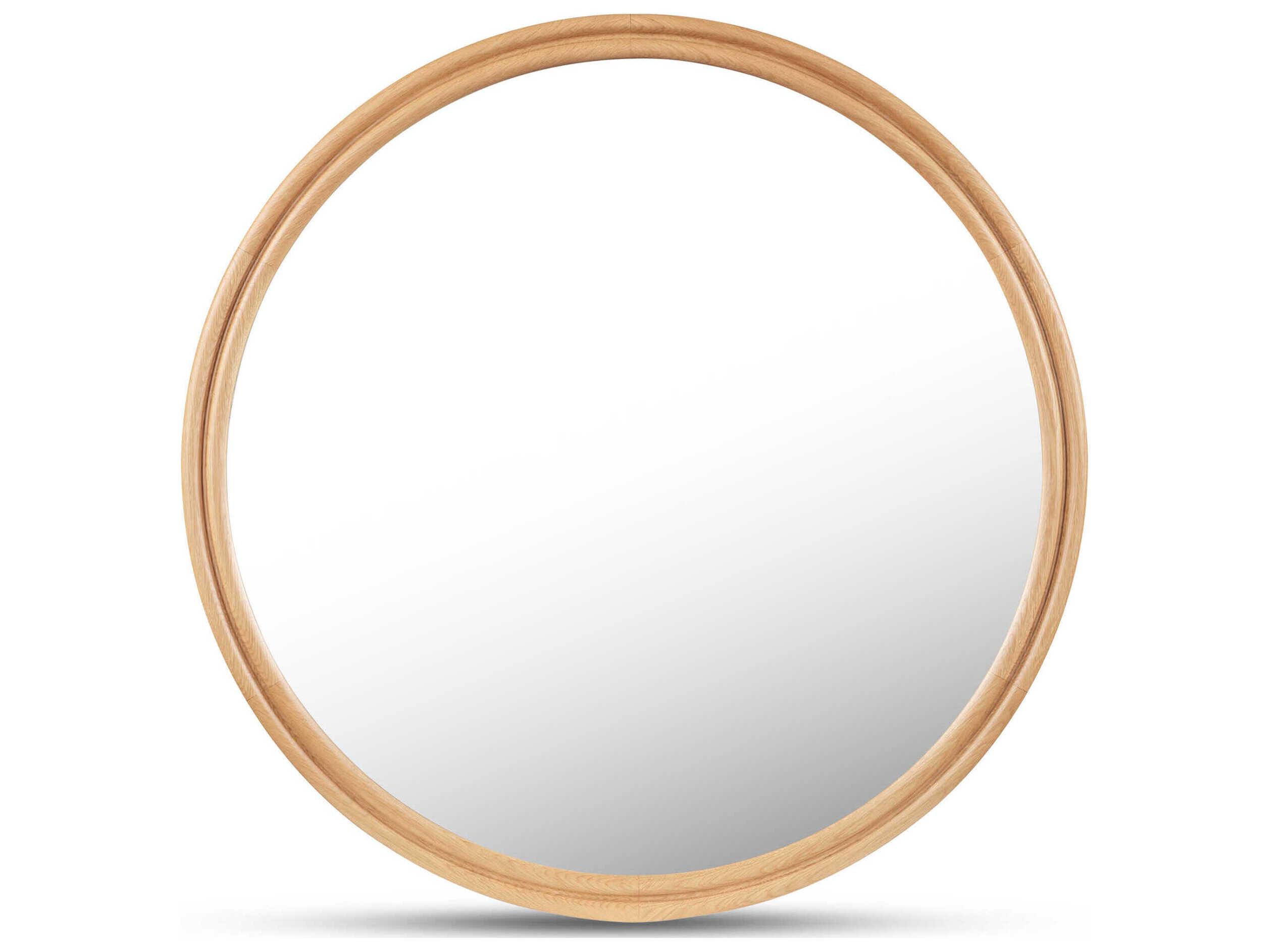Moe's Home Alcott Natural Oak Round Wall Mirror